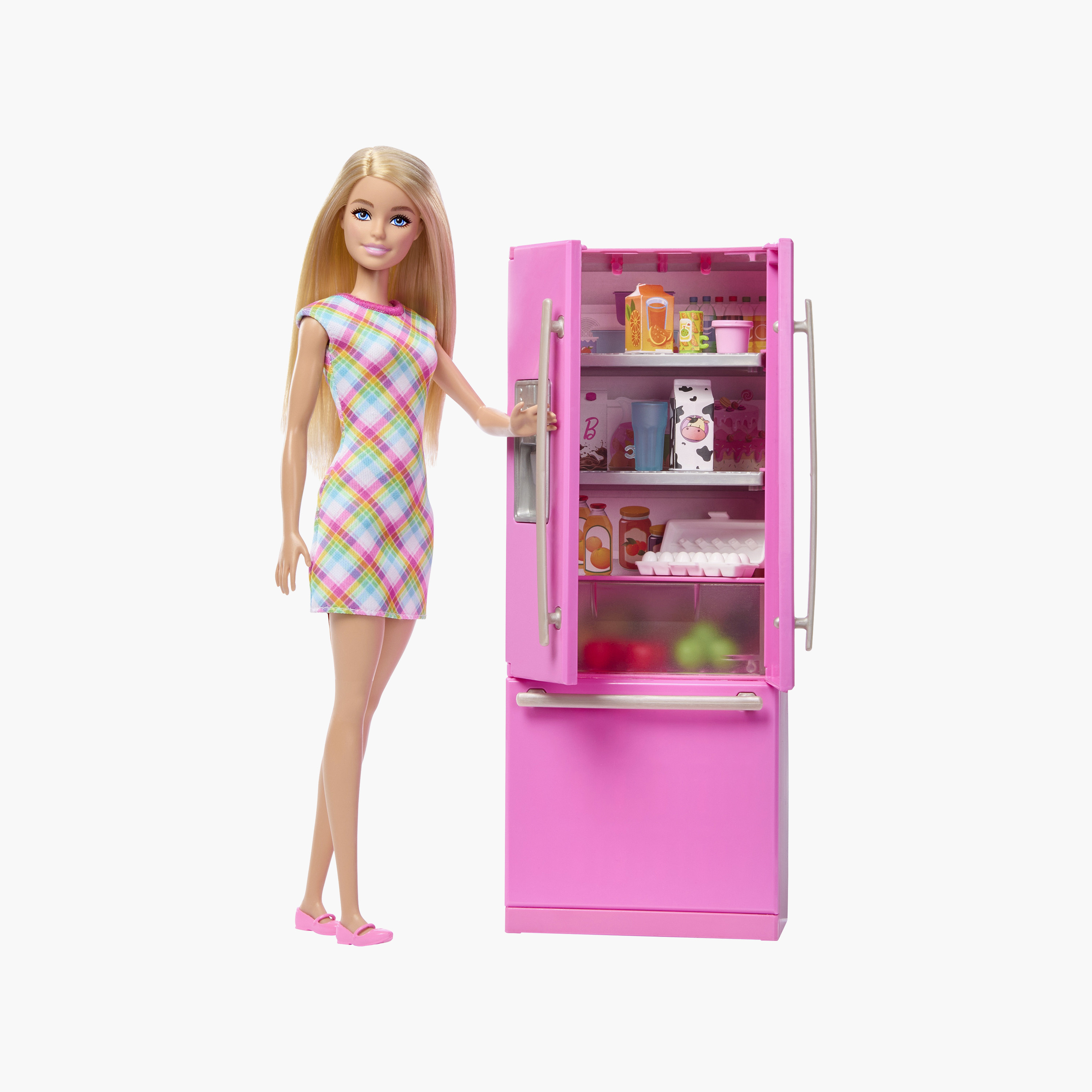 دمية مع طقم لعب ثلاجة بألوان متنوعة من باربي-toys-dollsandplaysets-dolls-image-2