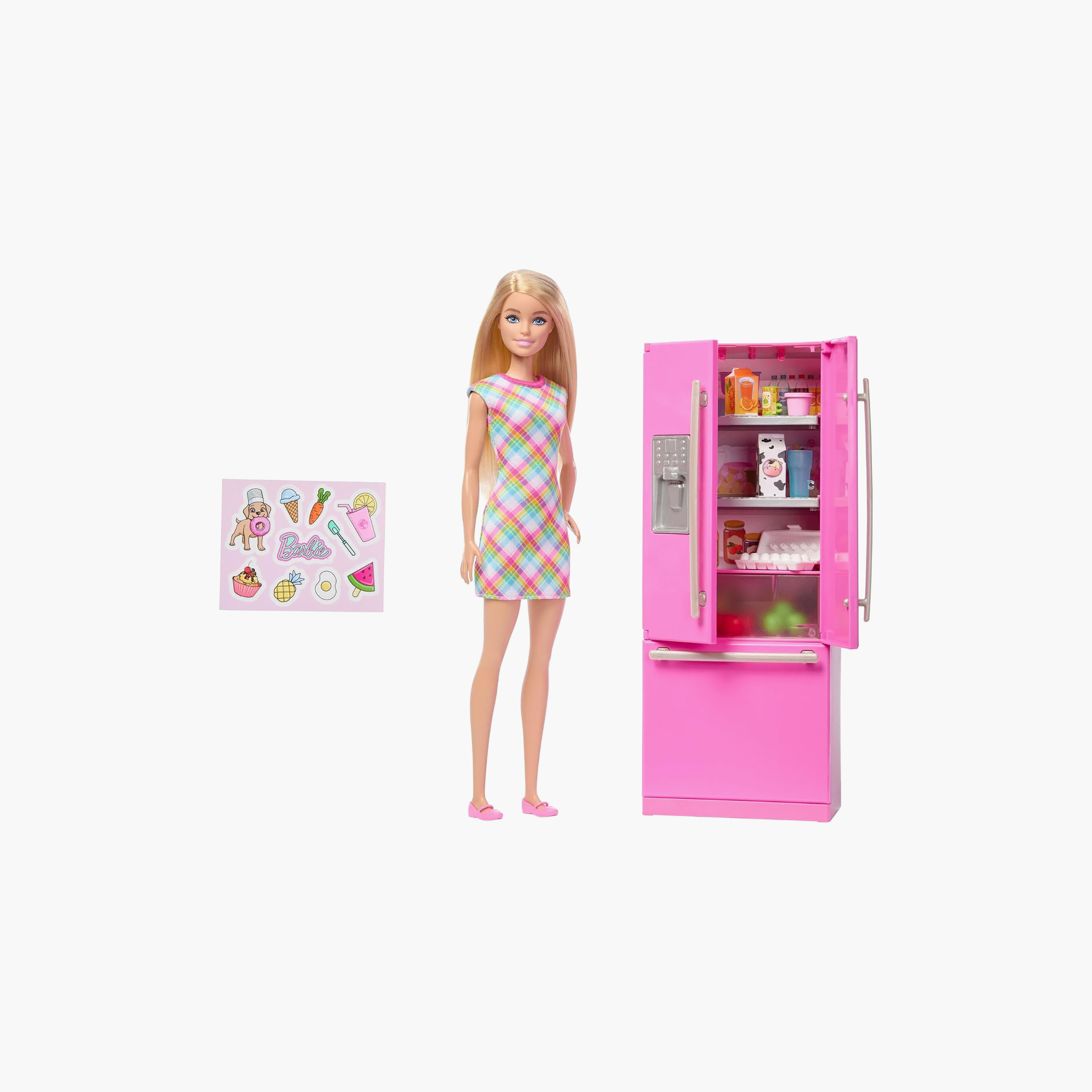 دمية مع طقم لعب ثلاجة بألوان متنوعة من باربي-toys-dollsandplaysets-dolls-image-3