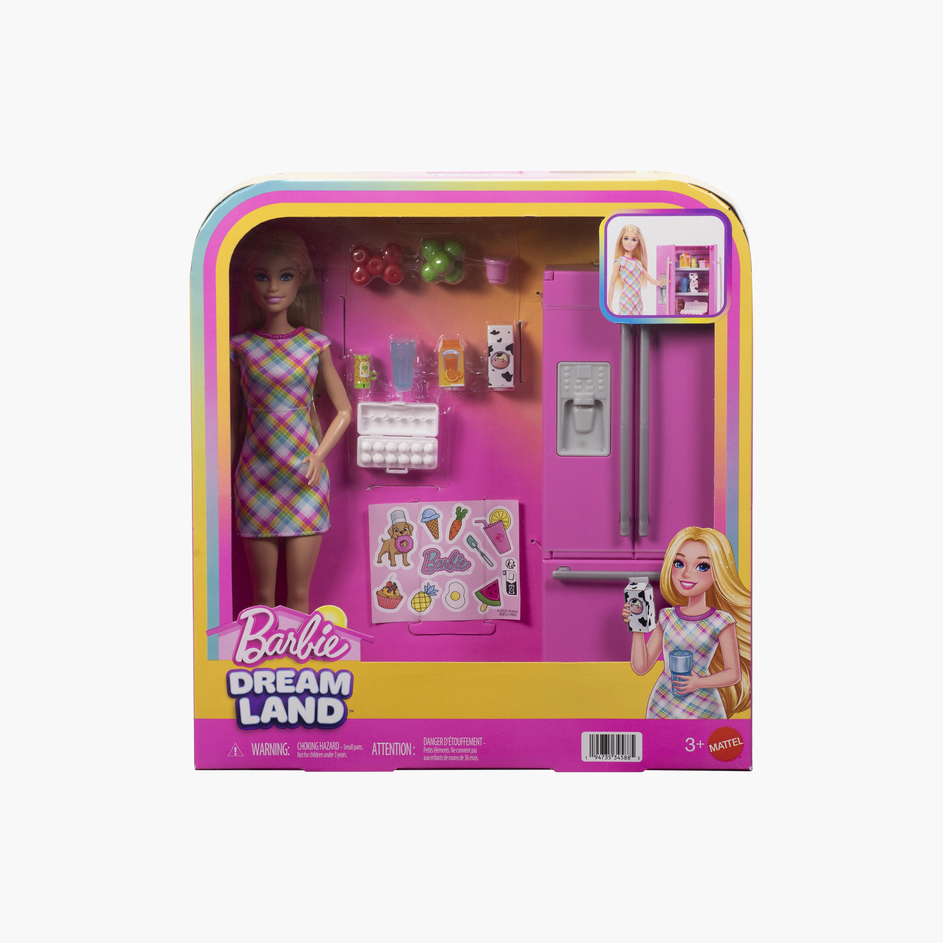 دمية مع طقم لعب ثلاجة بألوان متنوعة من باربي-toys-dollsandplaysets-dolls-image-4