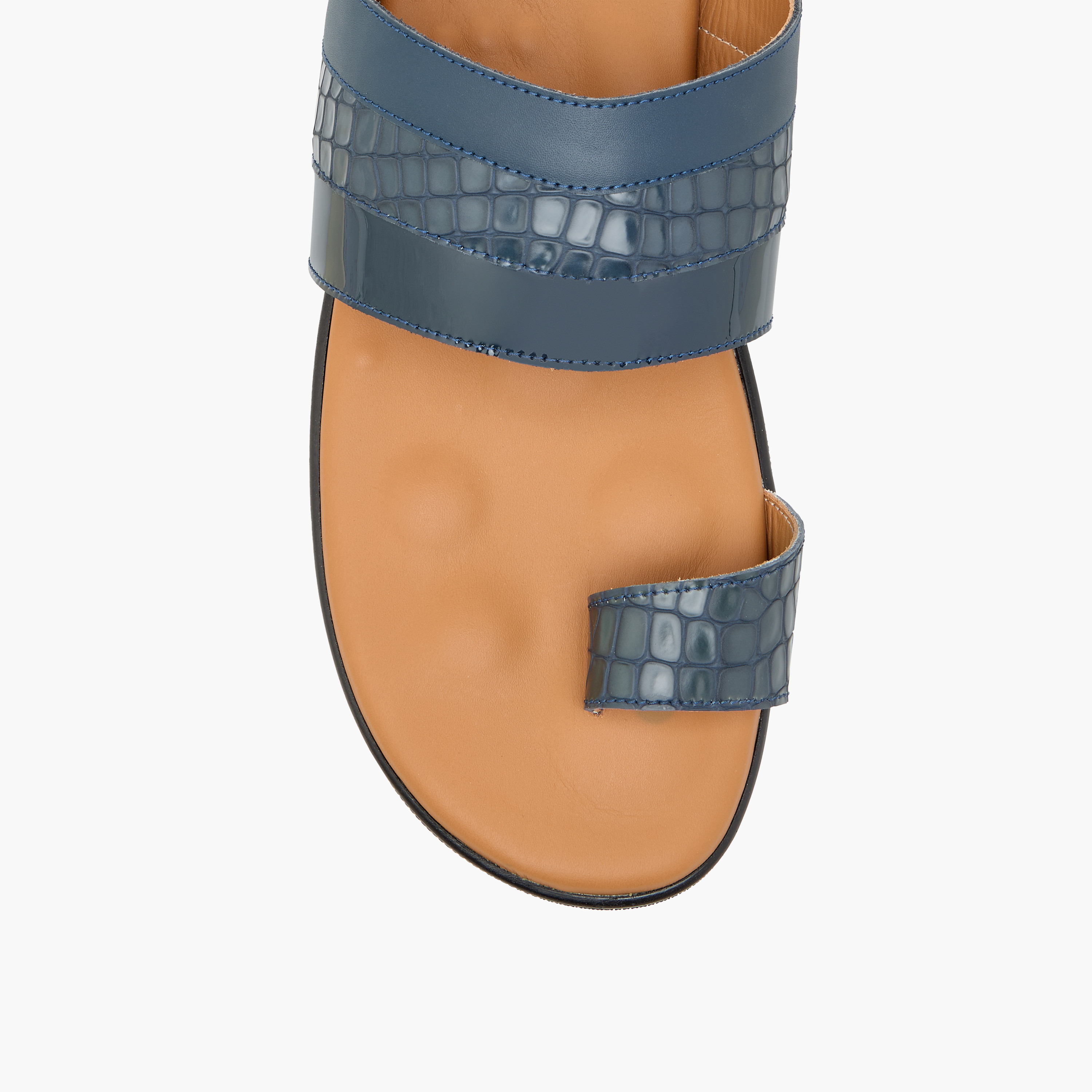 صندل عربي سهل الارتداء بملمس جلد حيوانات وإصبع من الواحة-men-shoes-sandals-image-3