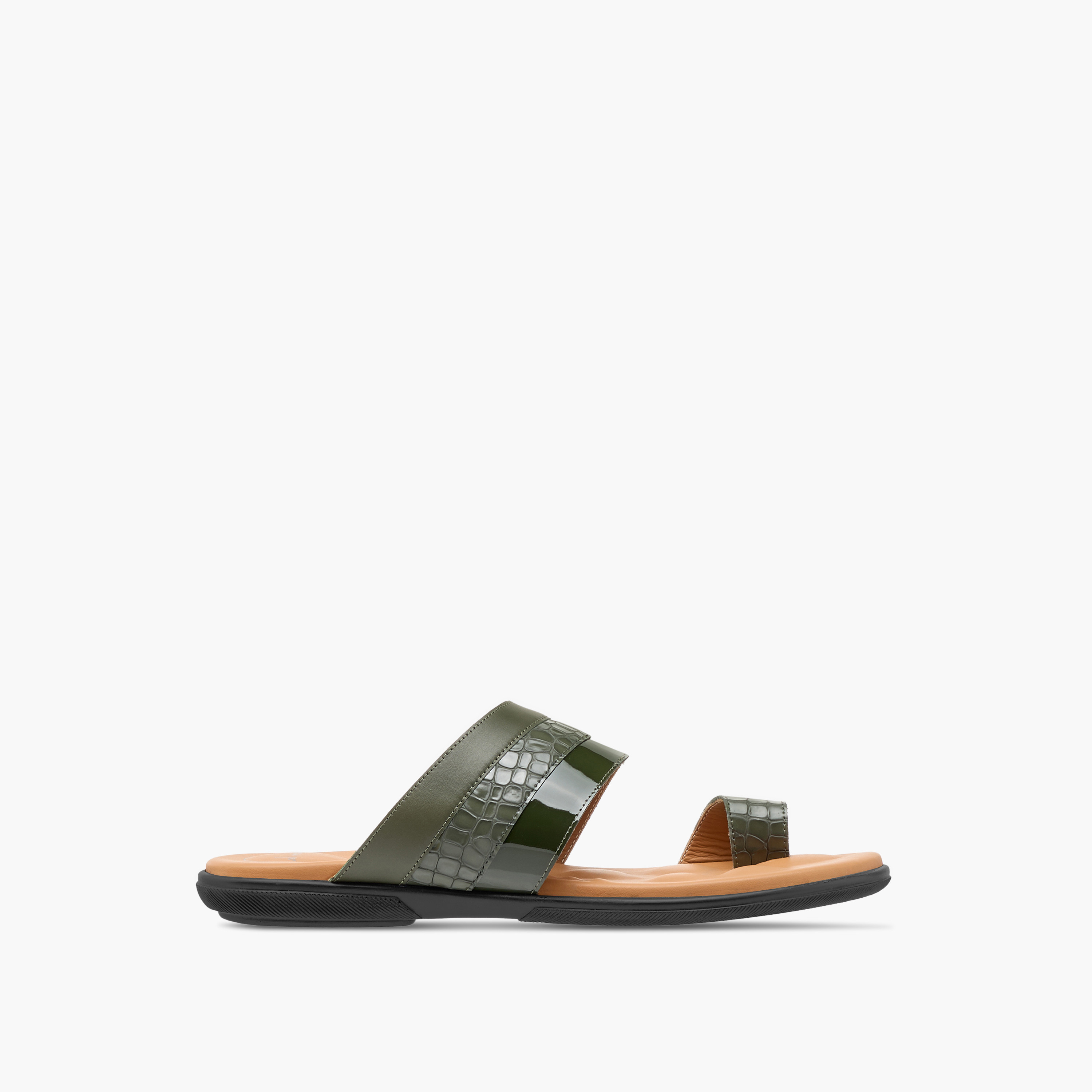Al Waha Animal Textured Slip-On Arabic Sandals with Toe Loop Detail-men-shoes-sandals-image-2