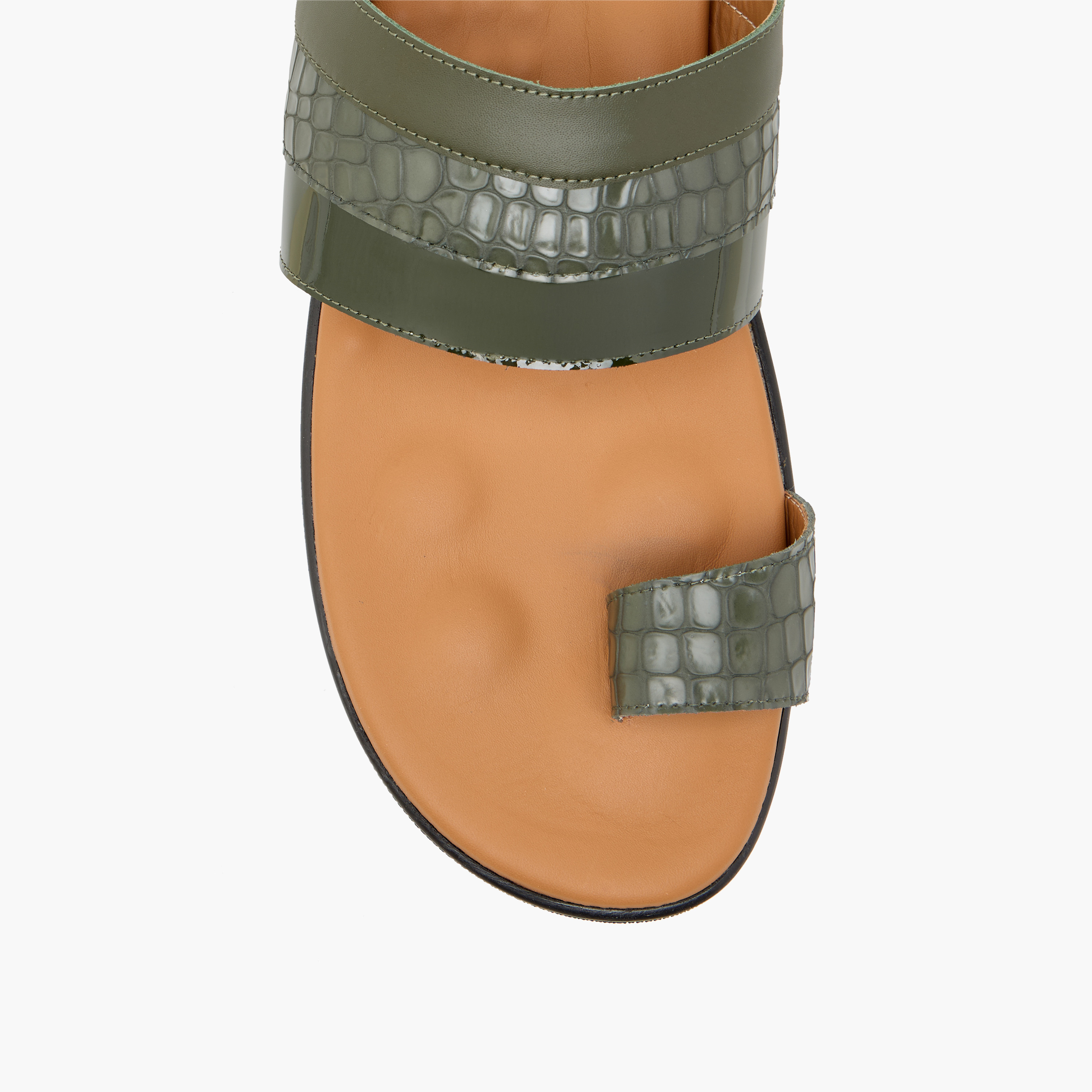Al Waha Animal Textured Slip-On Arabic Sandals with Toe Loop Detail-men-shoes-sandals-image-3