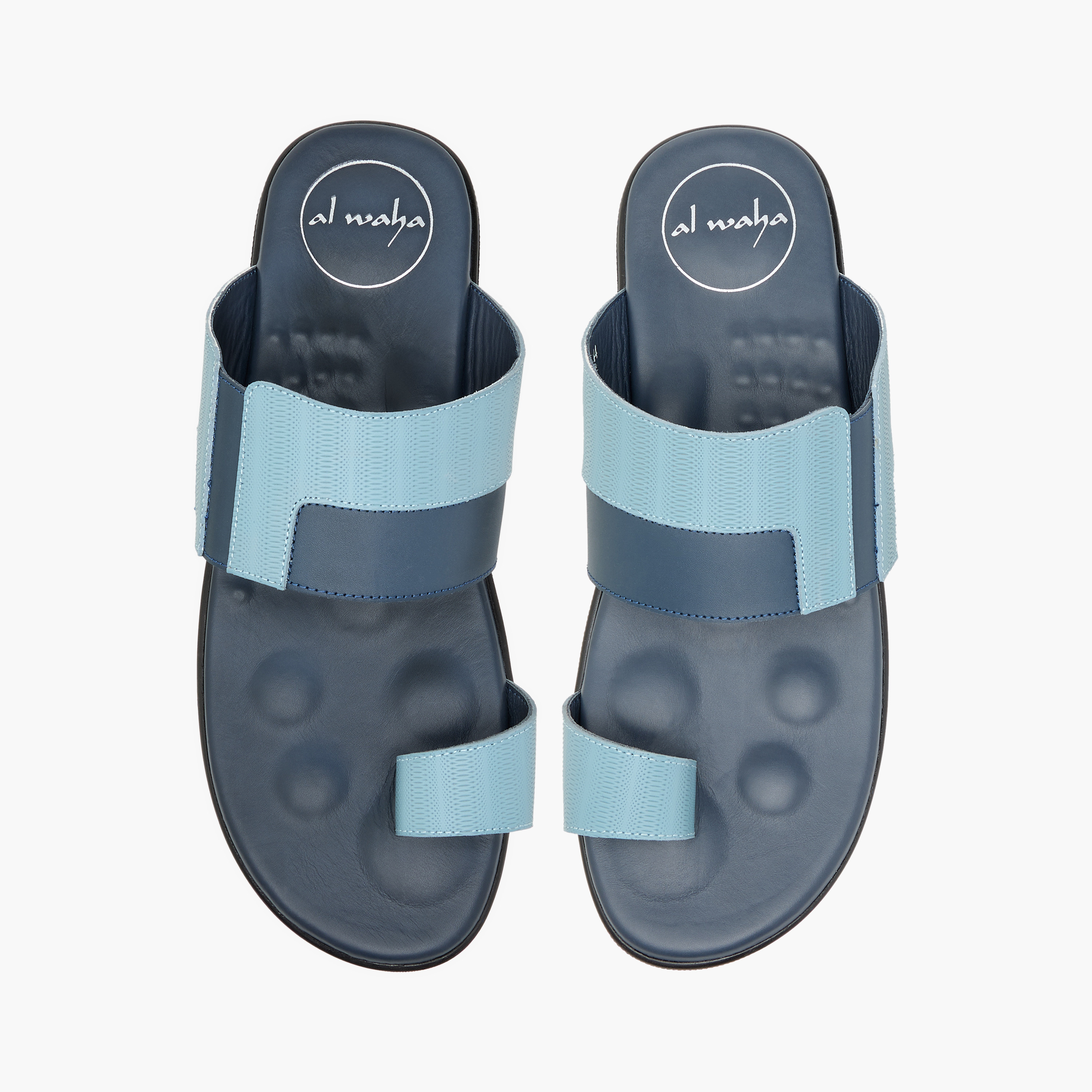 Al Waha Textured Slip-On Arabic Sandals with Toe Loop Detail-men-shoes-sandals-image-1