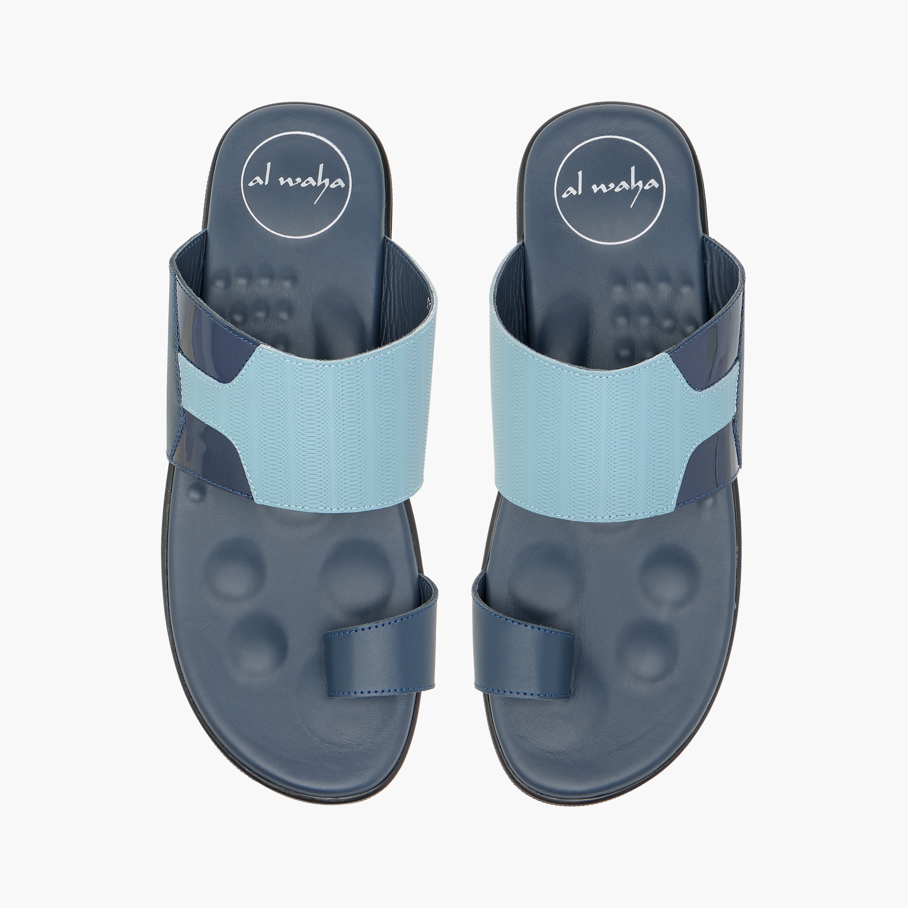 Al Waha Panelled Slip-On Arabic Sandals with Toe Loop Detail-men-shoes-sandals-image-1