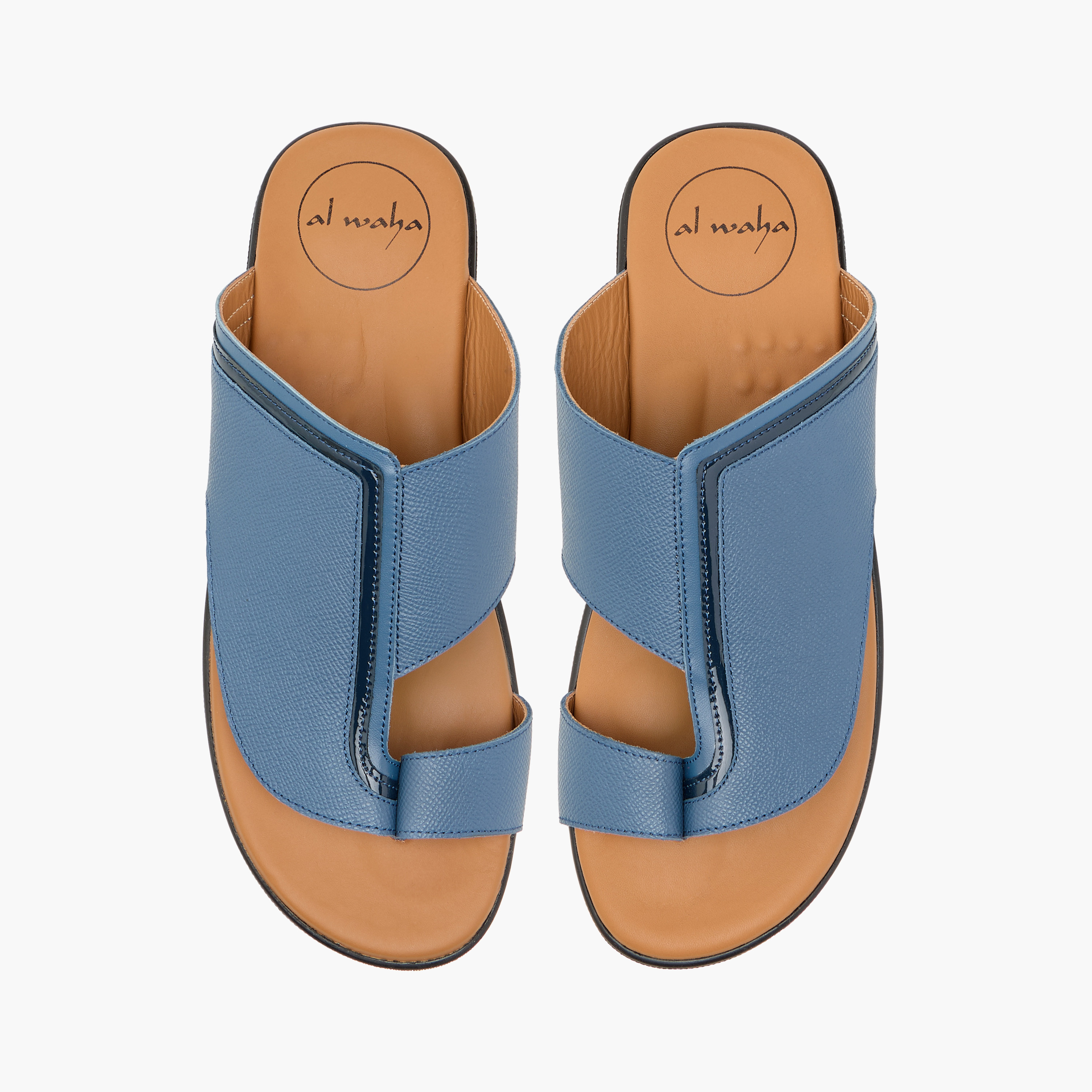 Al Waha Panelled Slip-On Arabic Sandals with Toe Loop Detail-men-shoes-sandals-image-1