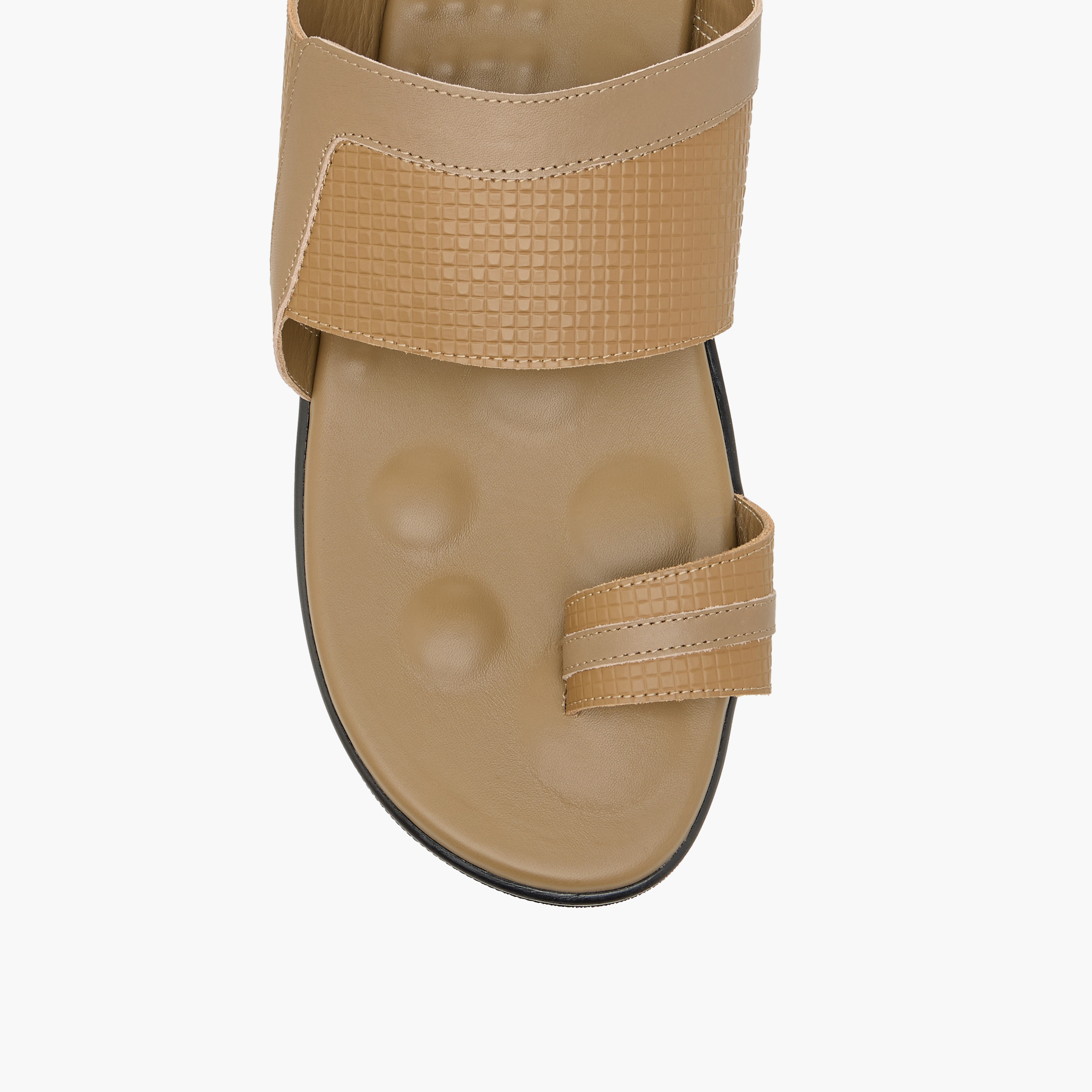 Al Waha Textured Slip-On Arabic Sandals with Toe Loop Detail-men-shoes-sandals-image-3