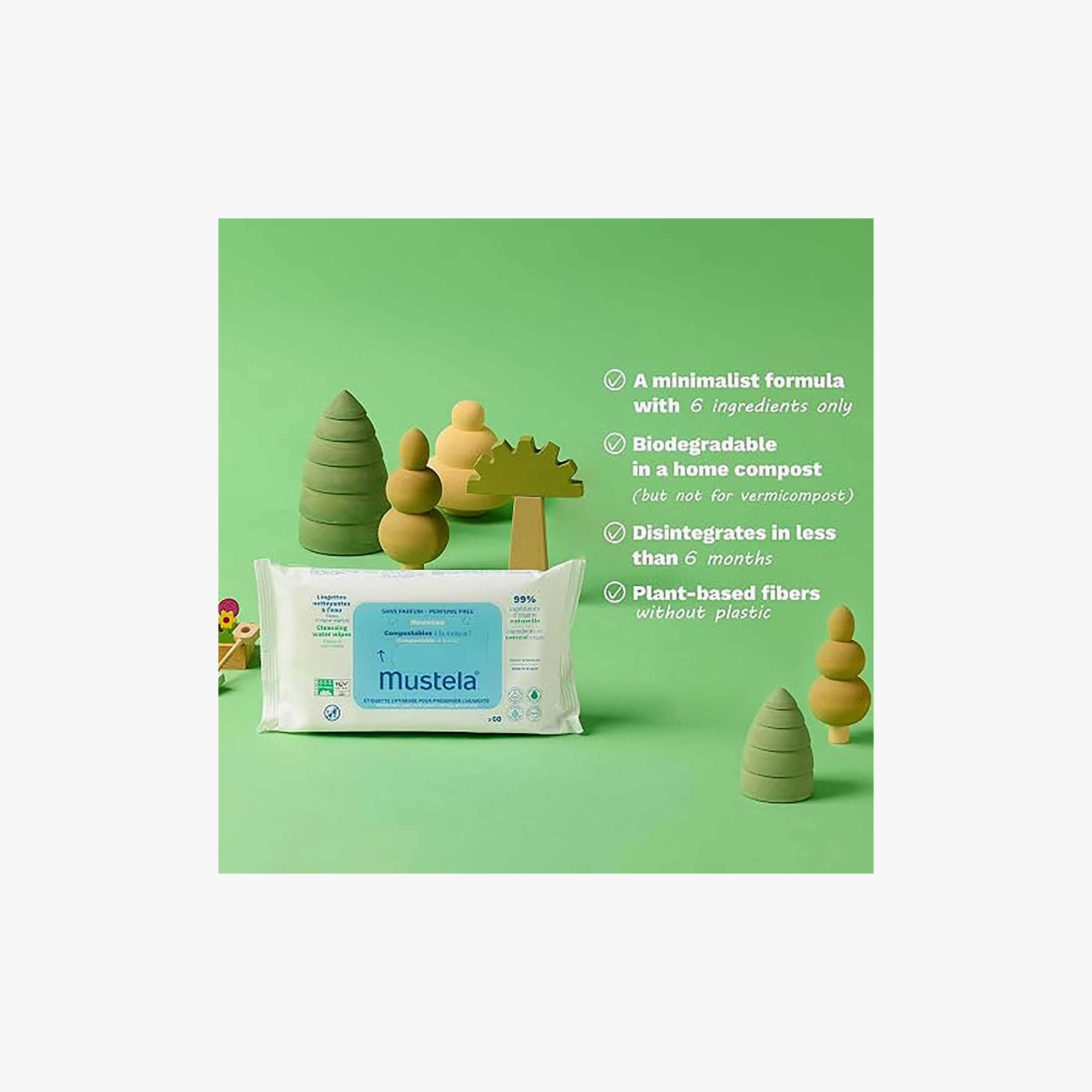 مناديل مبللة منظفة بالماء 60 قطعة من موستيلا-baby-bathandcare-wipes-image-3