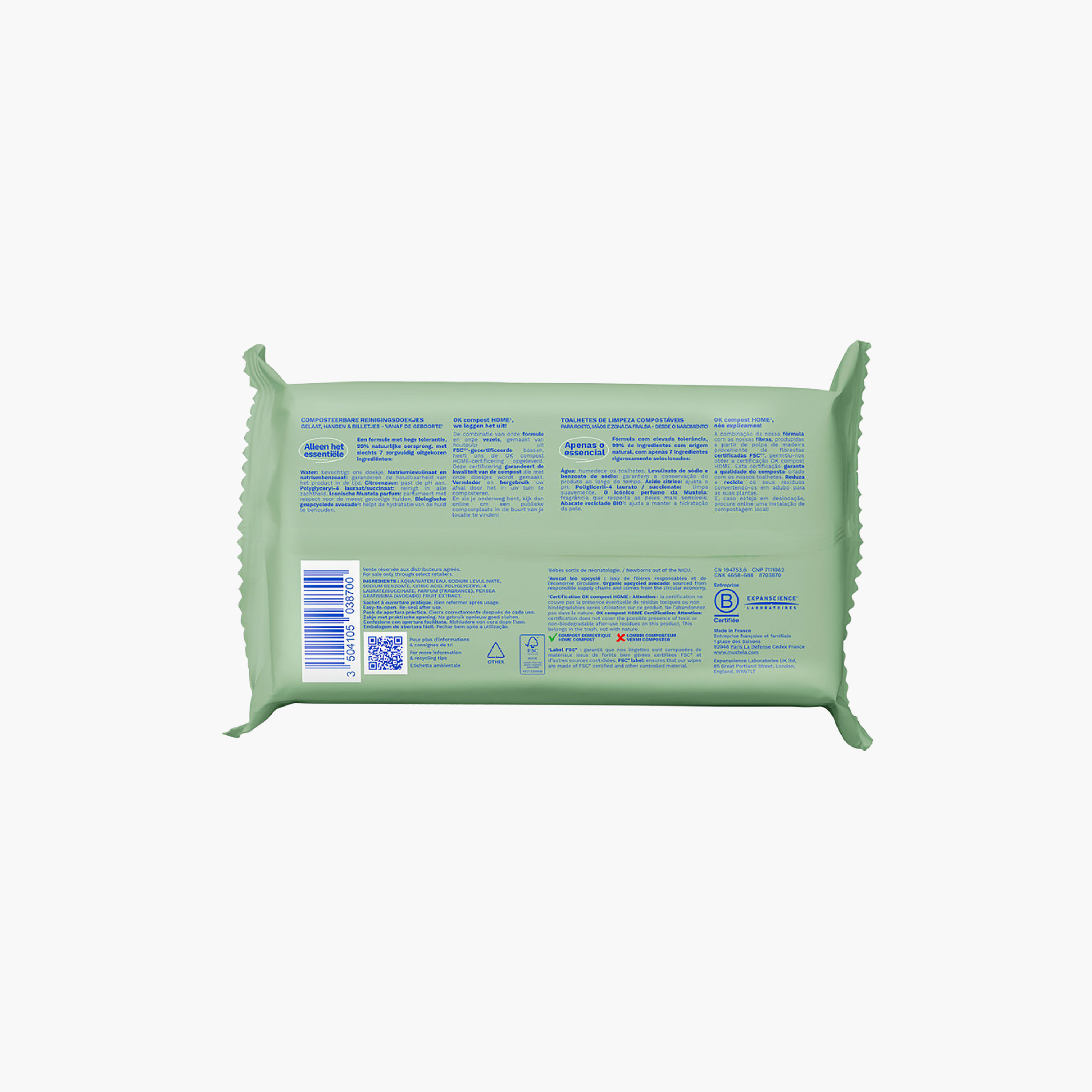 مناديل مبللة منظفة بالماء 60 قطعة من موستيلا-baby-bathandcare-wipes-image-2