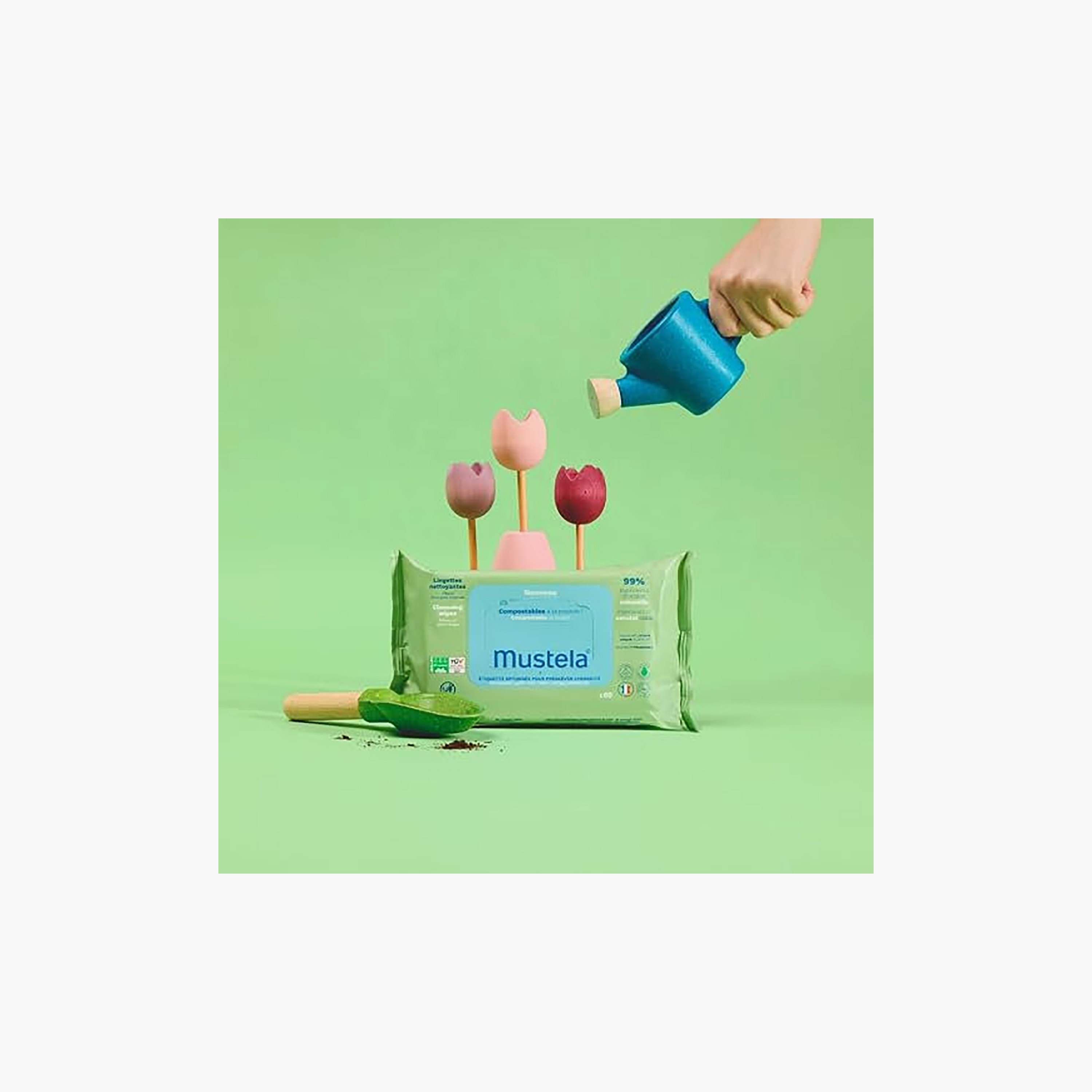 مناديل مبللة منظفة بالماء 60 قطعة من موستيلا-baby-bathandcare-wipes-image-3
