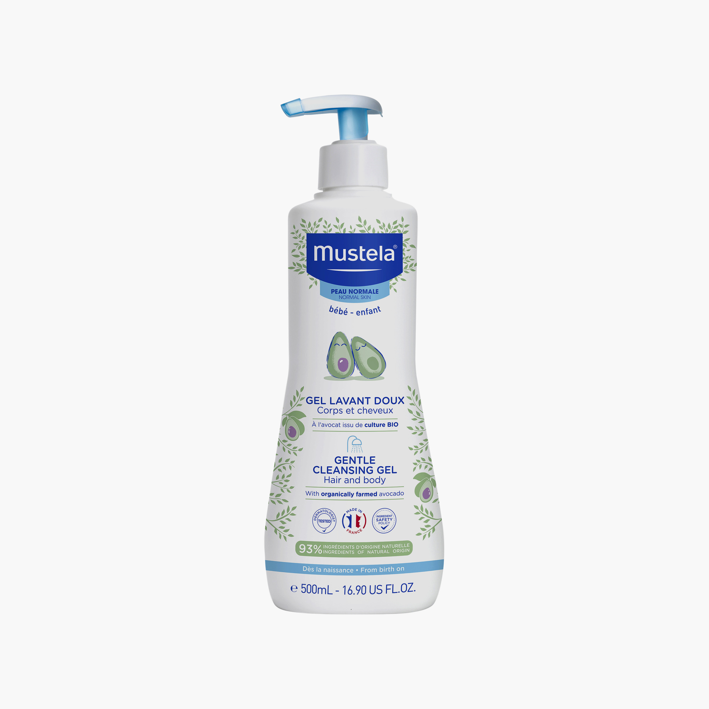 جل تنظيف لطيف للشعر والجسم 500 مل من موستيلا-baby-bathandcare-hairbodyskincare-bodywashandsoaps-image-1