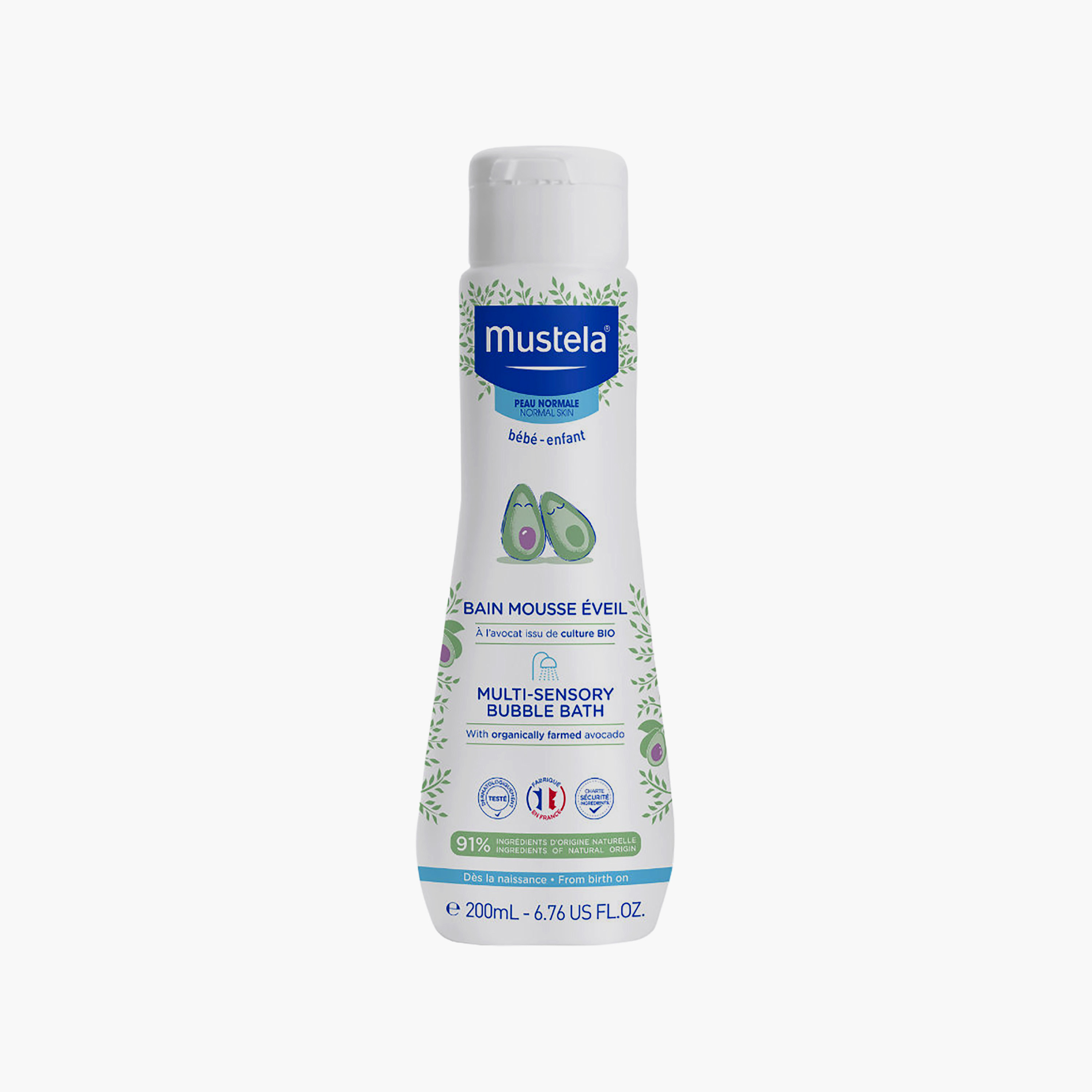 حمام رغوة متعدد الحواس بالأفوكادو المزروع عضوياً - 200 مل من موستيلا-baby-bathandcare-hairbodyskincare-bodywashandsoaps-image-1