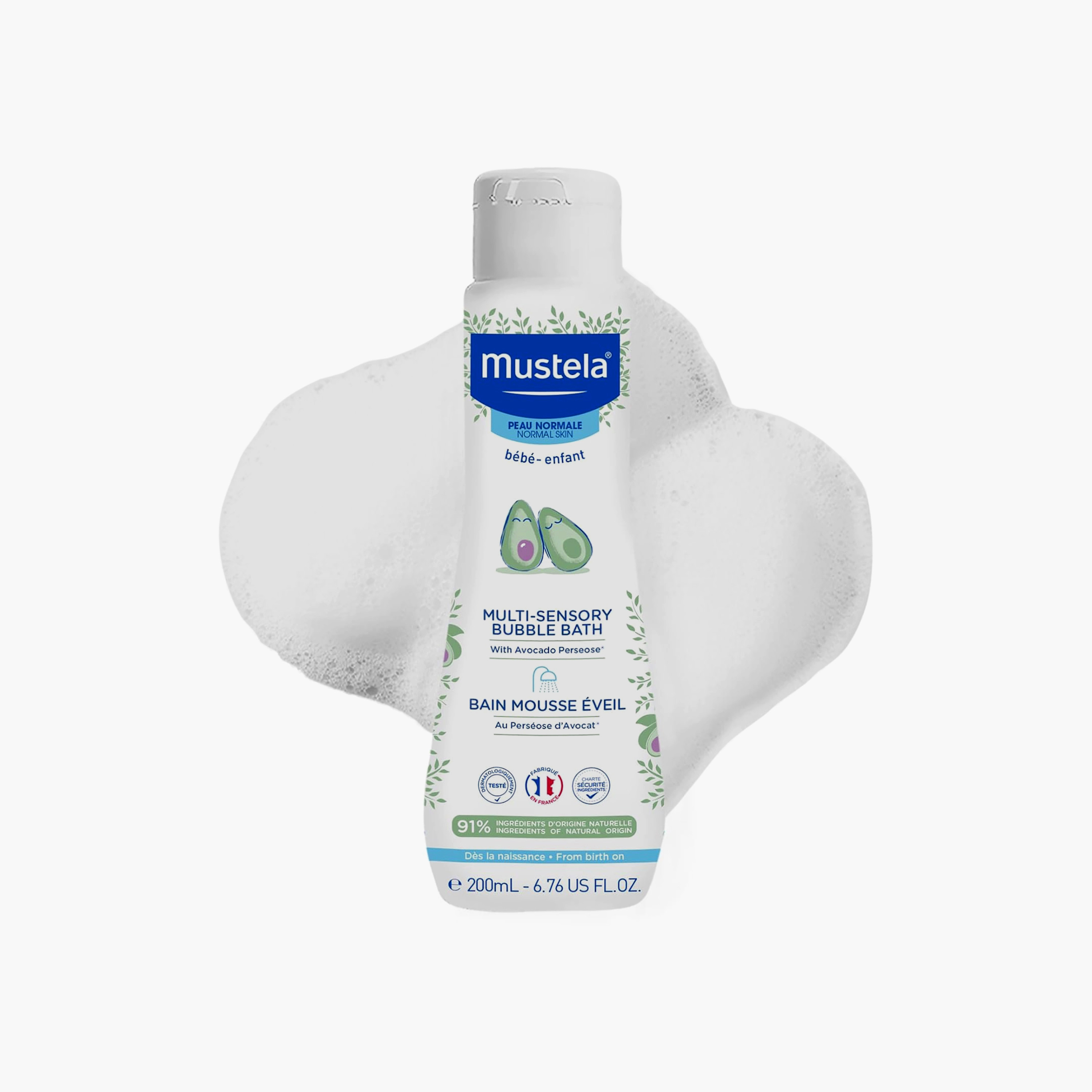 حمام رغوة متعدد الحواس بالأفوكادو المزروع عضوياً - 200 مل من موستيلا-baby-bathandcare-hairbodyskincare-bodywashandsoaps-image-2