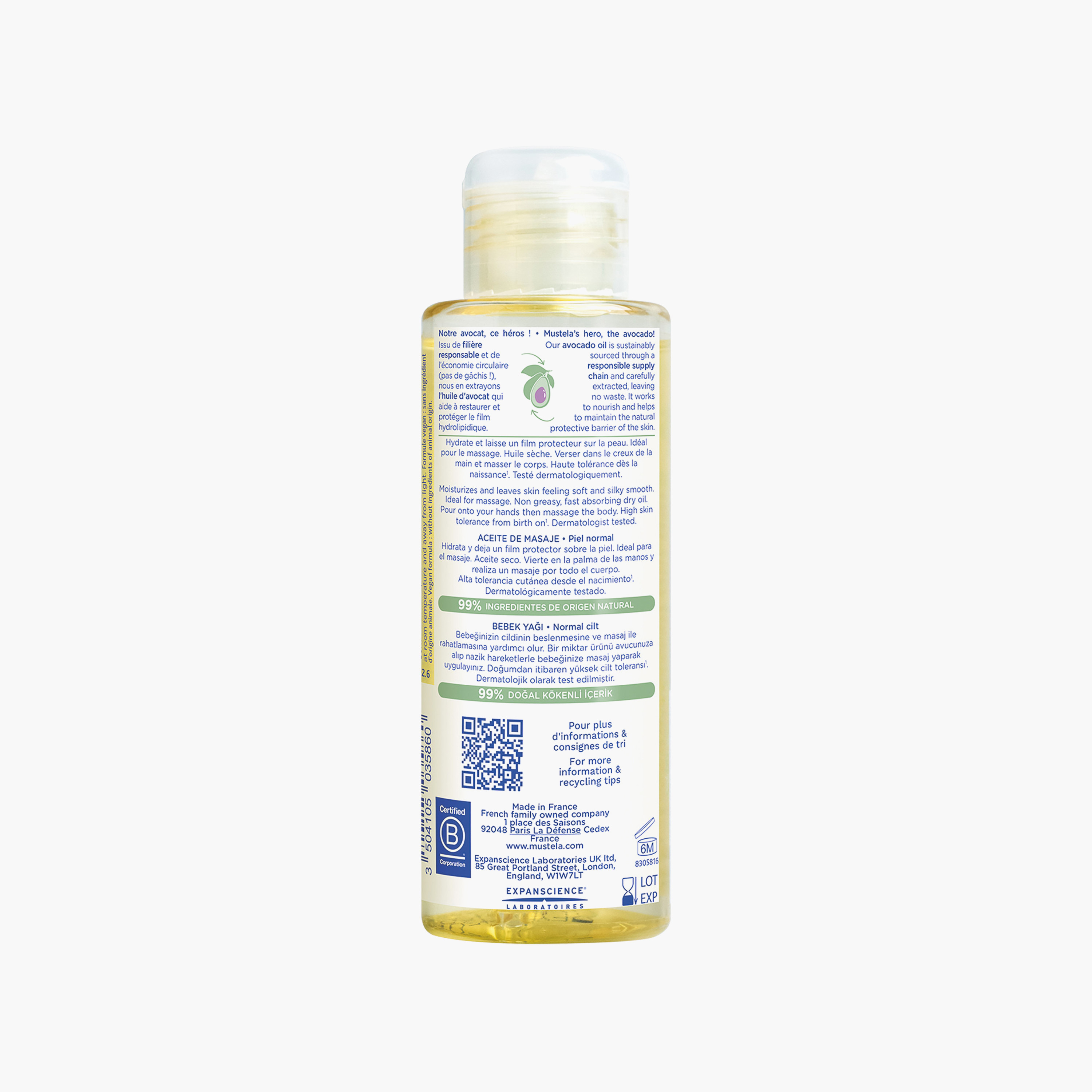 زيت تدليك للأطفال بزيت الأفوكادو 100 مل من موستيلا-baby-bathandcare-hairbodyskincare-babyoil-image-3
