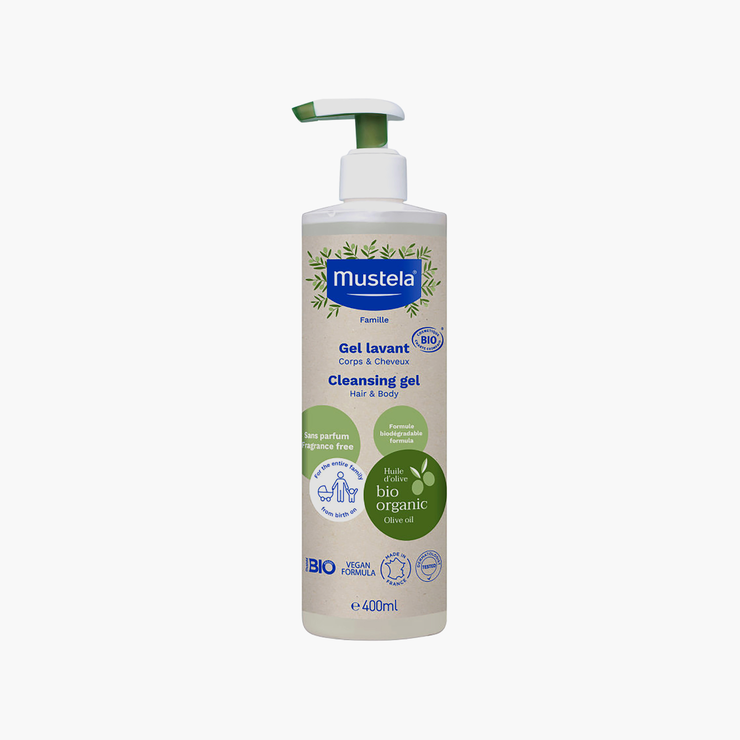 جل منظف للشعر والجسم 400 مل من موستيلا-baby-bathandcare-hairbodyskincare-bodywashandsoaps-image-1