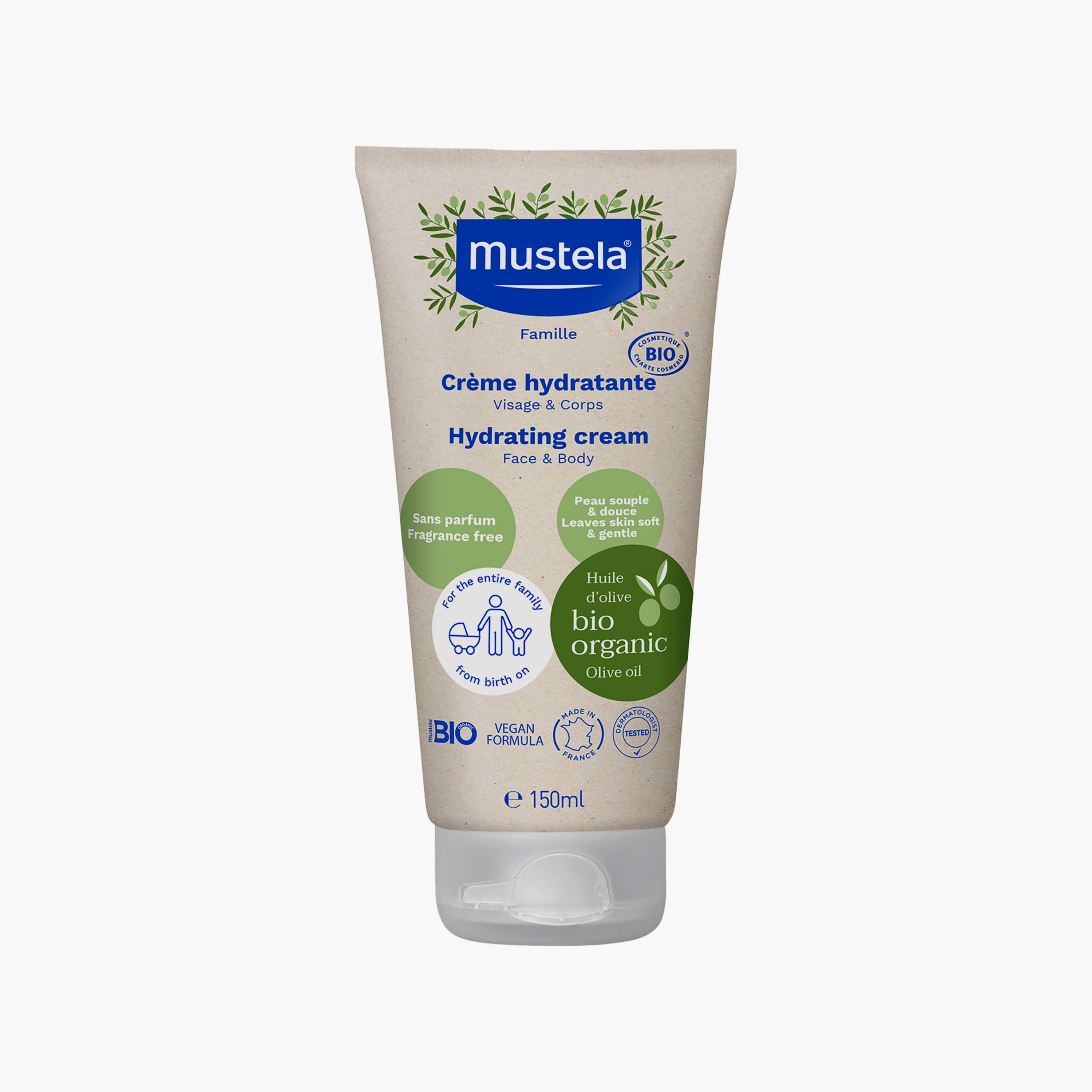 كريم مرطب عضوي للوجه والجسم 150 مل من موستيلا فاميل بيو-baby-bathandcare-hairbodyskincare-lotionsandcreams-image-1