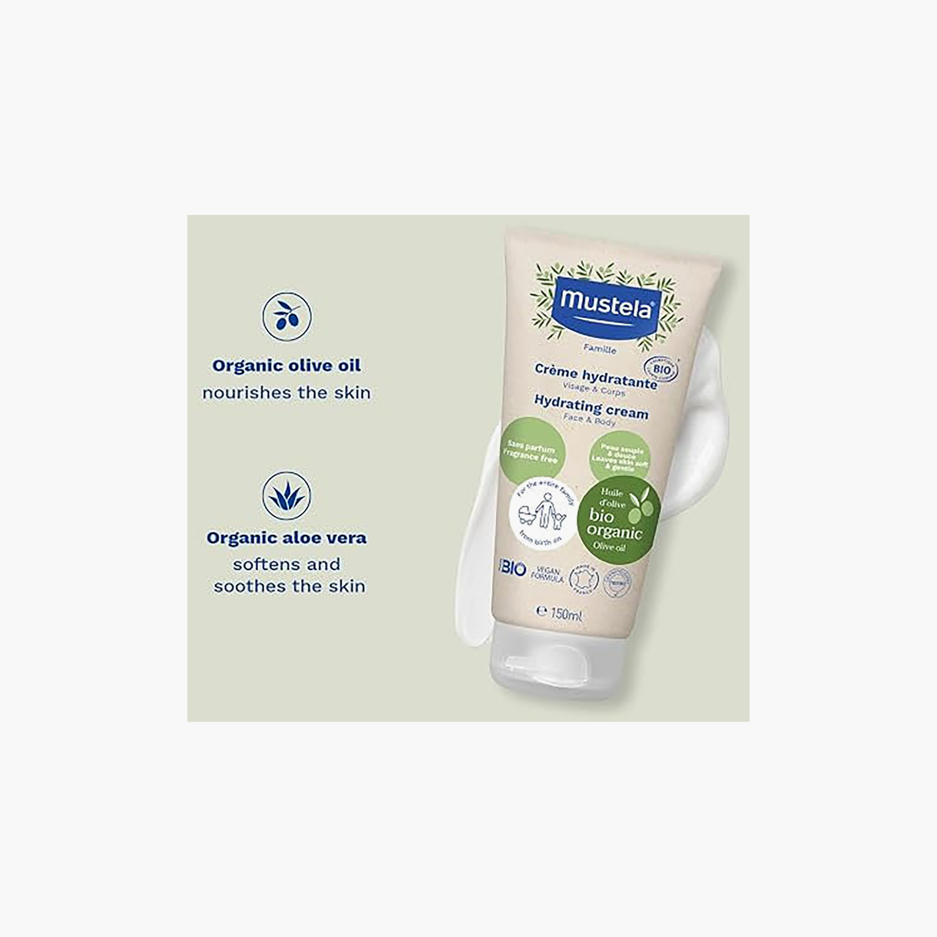 كريم مرطب عضوي للوجه والجسم 150 مل من موستيلا فاميل بيو-baby-bathandcare-hairbodyskincare-lotionsandcreams-image-3
