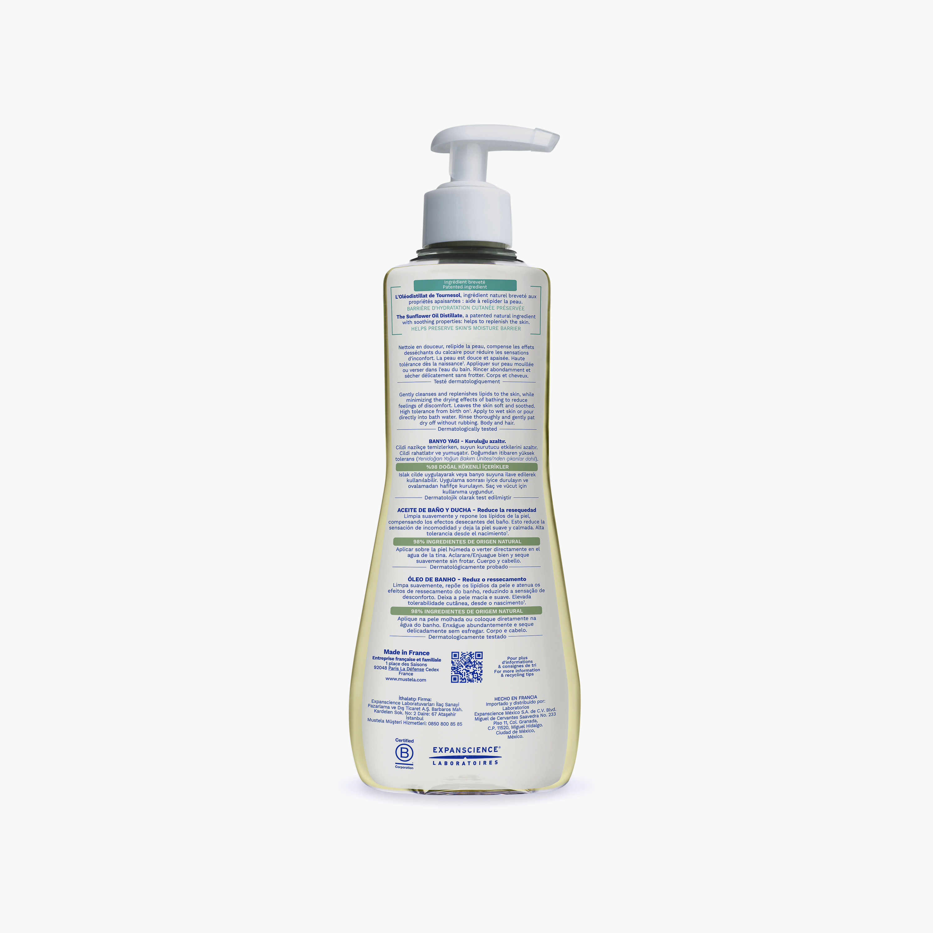 زيت استحمام منظف يقلل الجفاف ستيلاتوبيا 500 مل من موستيلا-baby-bathandcare-hairbodyskincare-babyoil-image-2