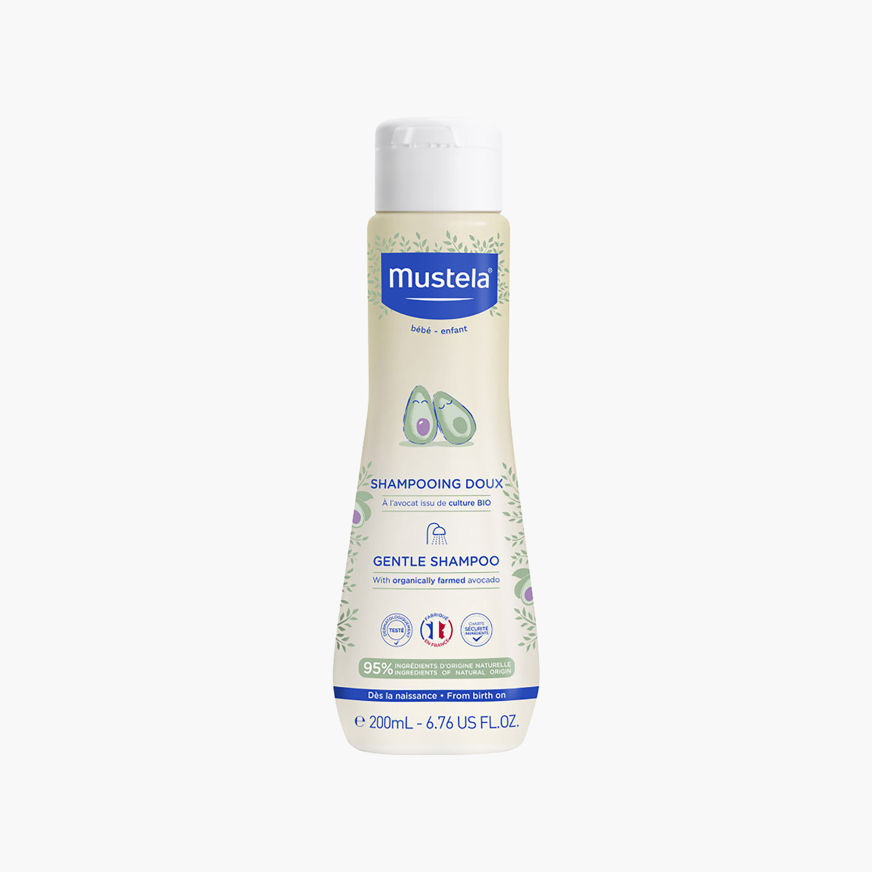 شامبو لطيف بالأفوكادو المزروع عضوياً - 200 مل من موستيلا-baby-bathandcare-hairbodyskincare-shampooandconditioner-image-1