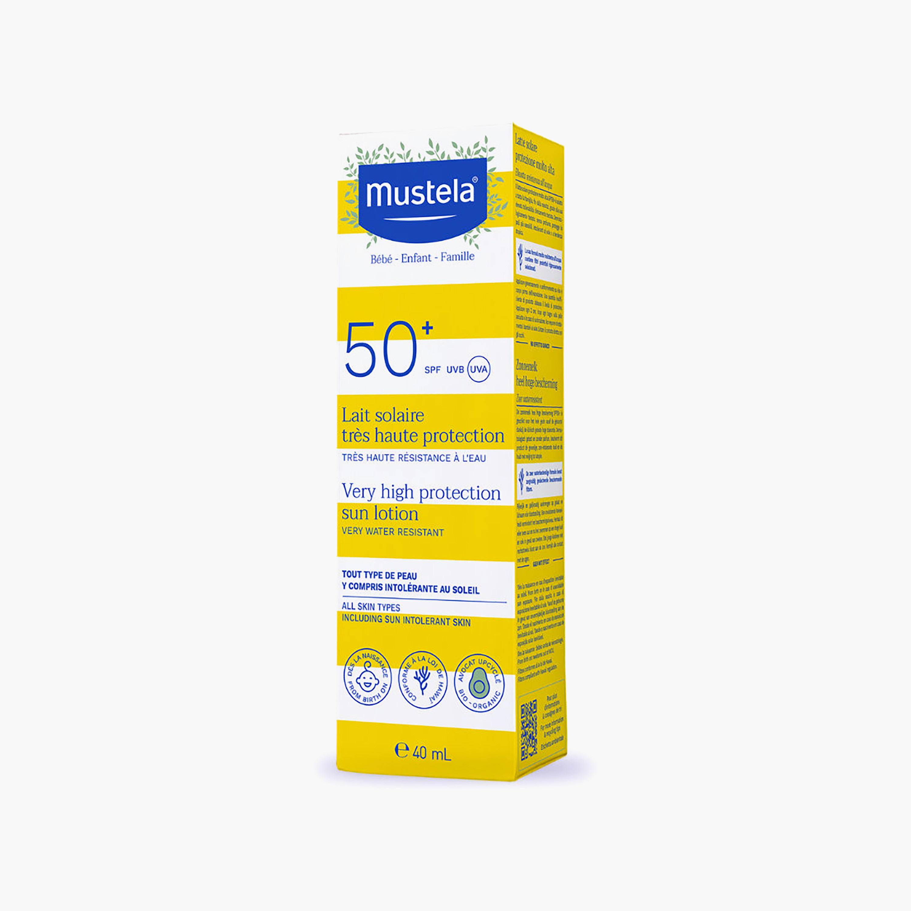 لوشن حماية عالية من الشمس بعامل حماية SPF 50+ مقاوم جداً للماء 40 مل من موستيلا-baby-bathandcare-hairbodyskincare-sunscreen-image-3