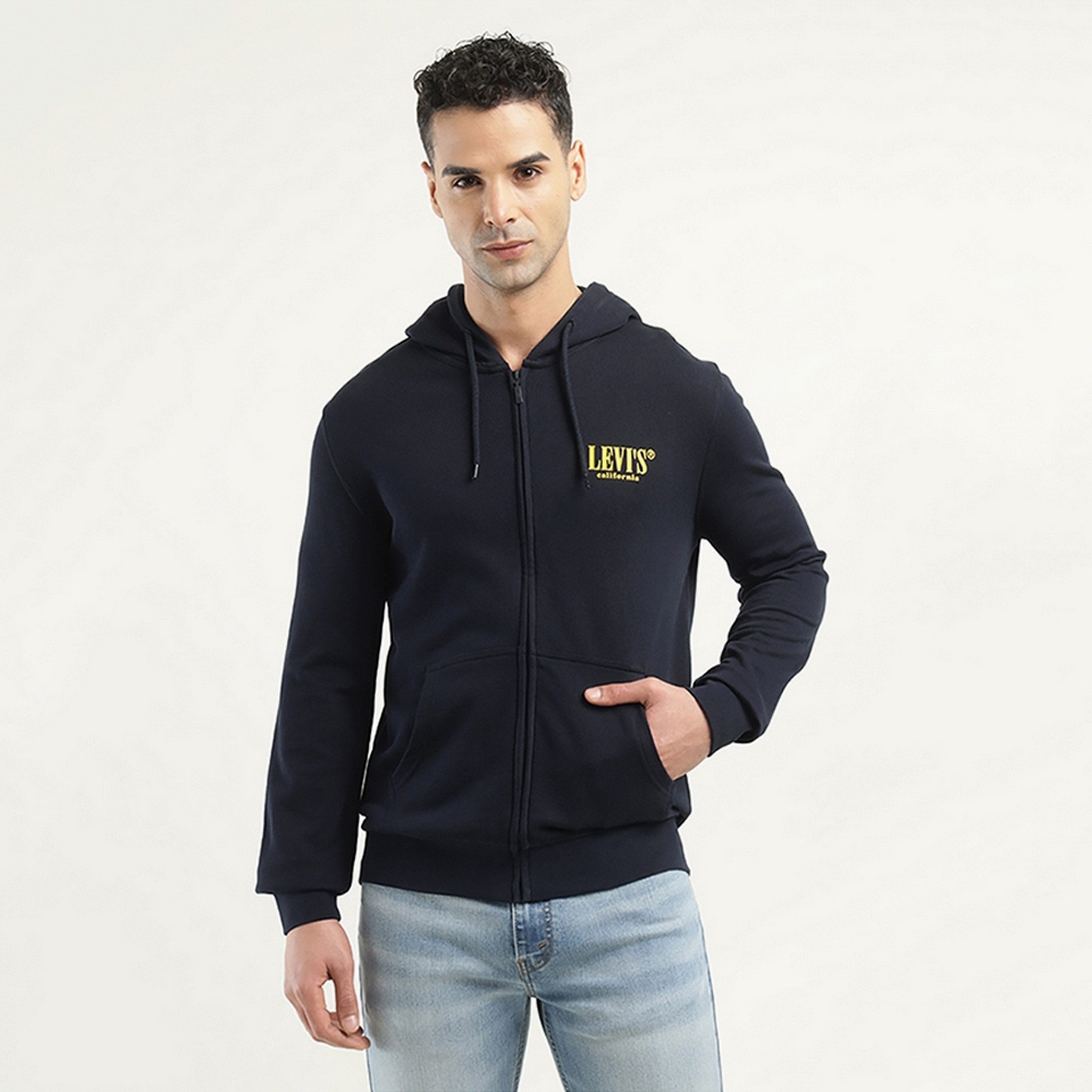 Levi's Plain Long Sleeves Men's Zip Through Hoodie-men-winterwear-hoodiesandsweatshirts-image-1