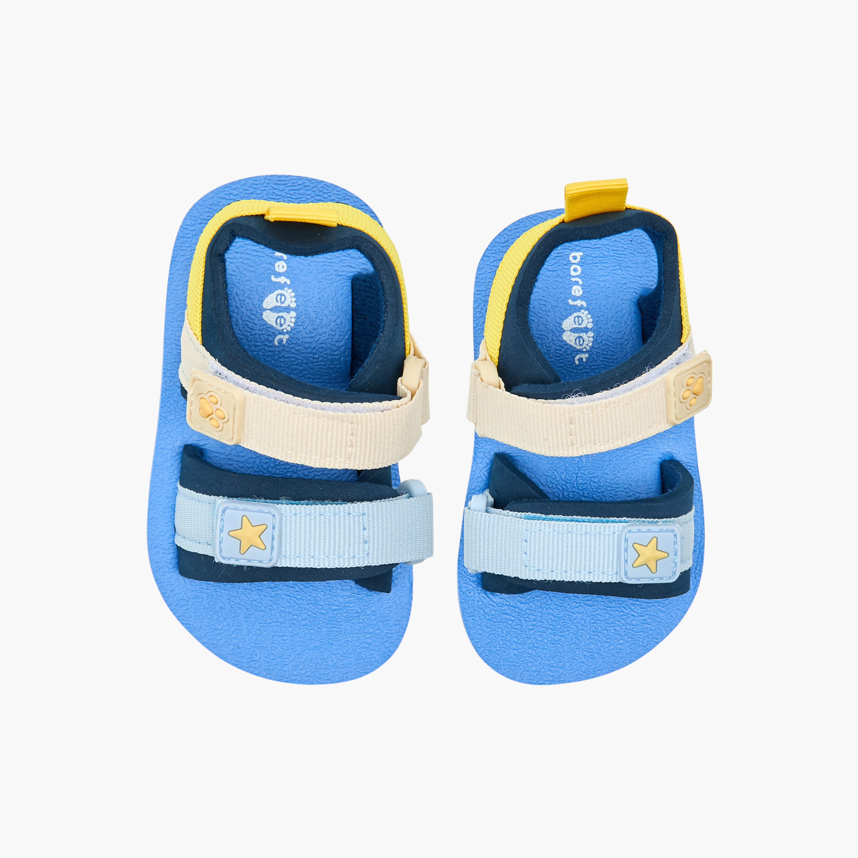 Barefeet Logo Print Floaters with Hook and Loop Closure-baby-boys-shoes-sandals-image-1