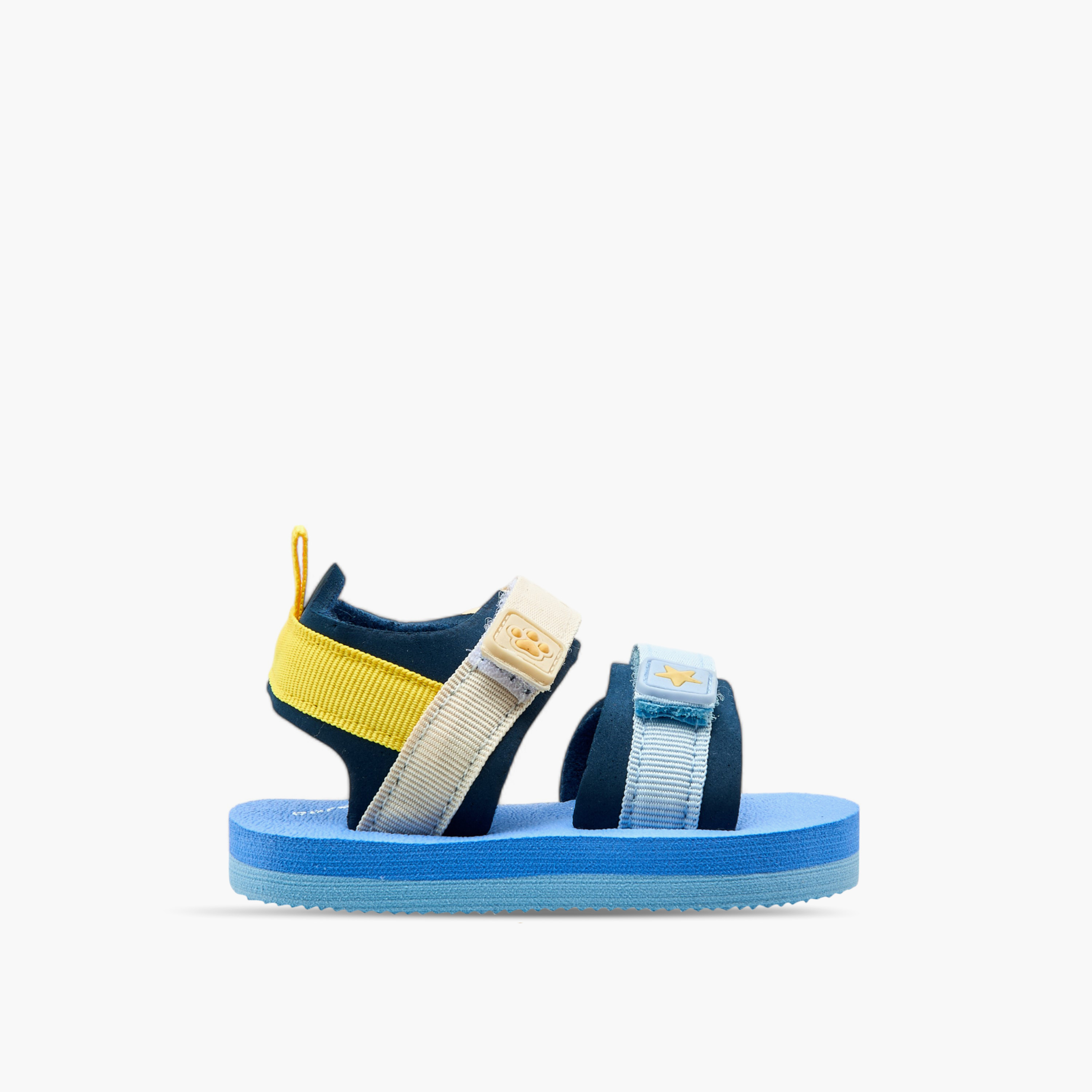 Barefeet Logo Print Floaters with Hook and Loop Closure-baby-boys-shoes-sandals-image-2