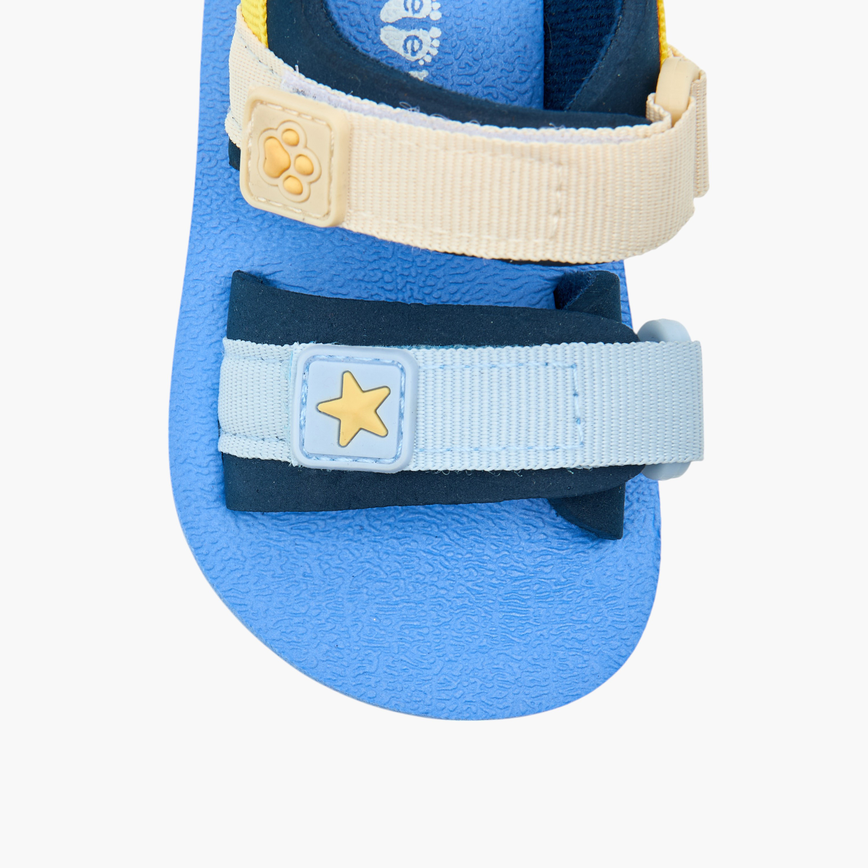 Barefeet Logo Print Floaters with Hook and Loop Closure-baby-boys-shoes-sandals-image-3