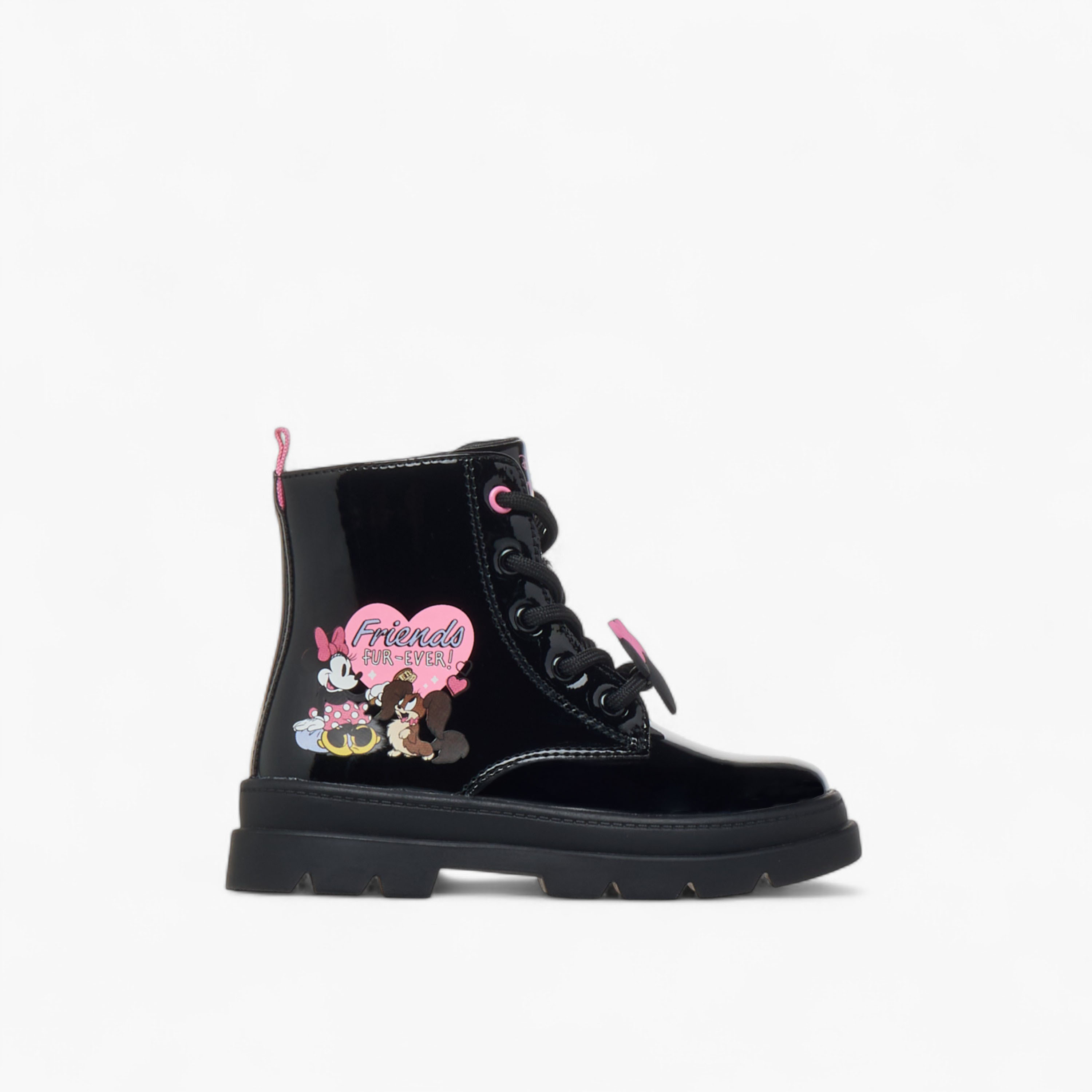 Disney Minnie Mouse Print Ankle Boots with Zip Closure-girls-shoes-boots-image-3