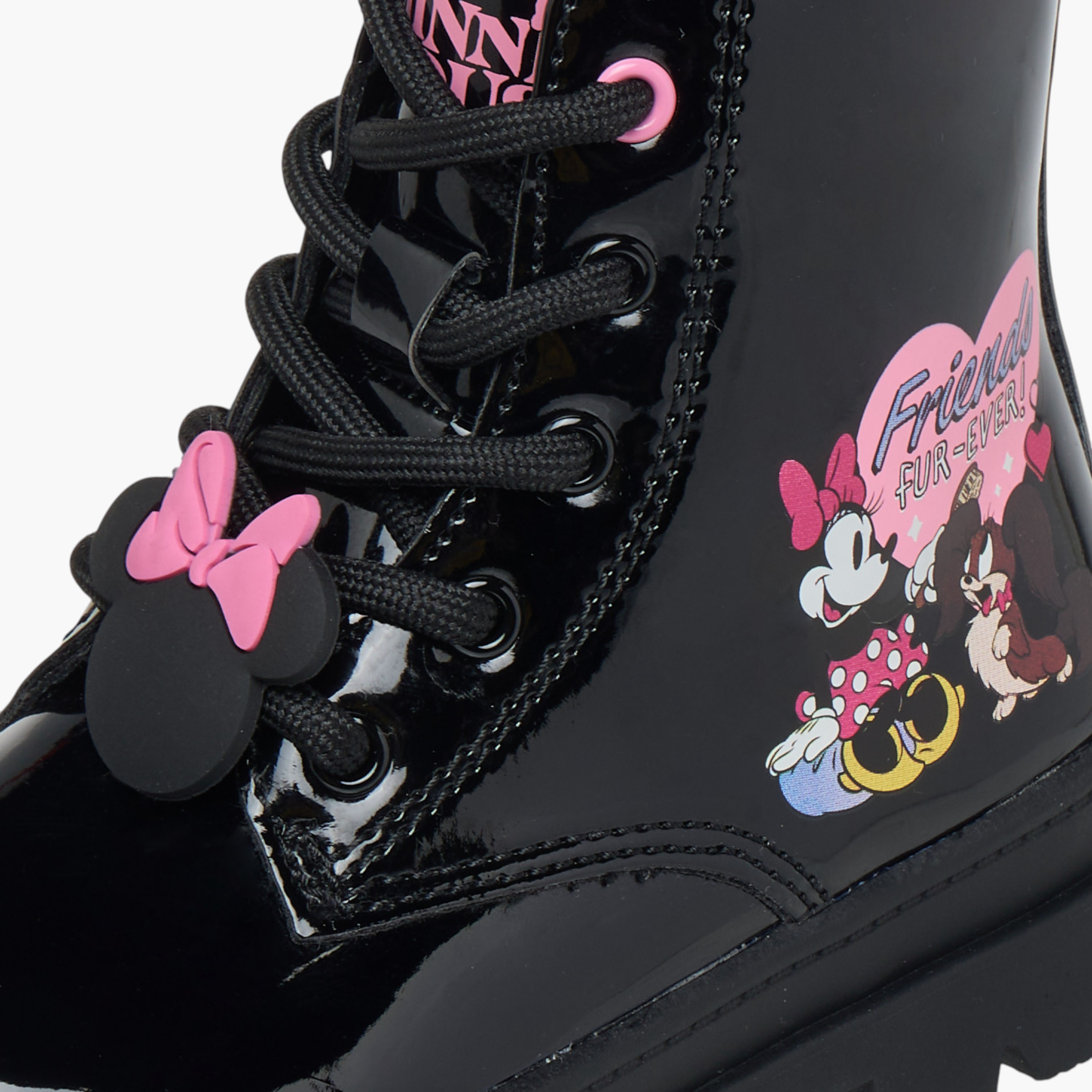 Disney Minnie Mouse Print Ankle Boots with Zip Closure-girls-shoes-boots-image-4