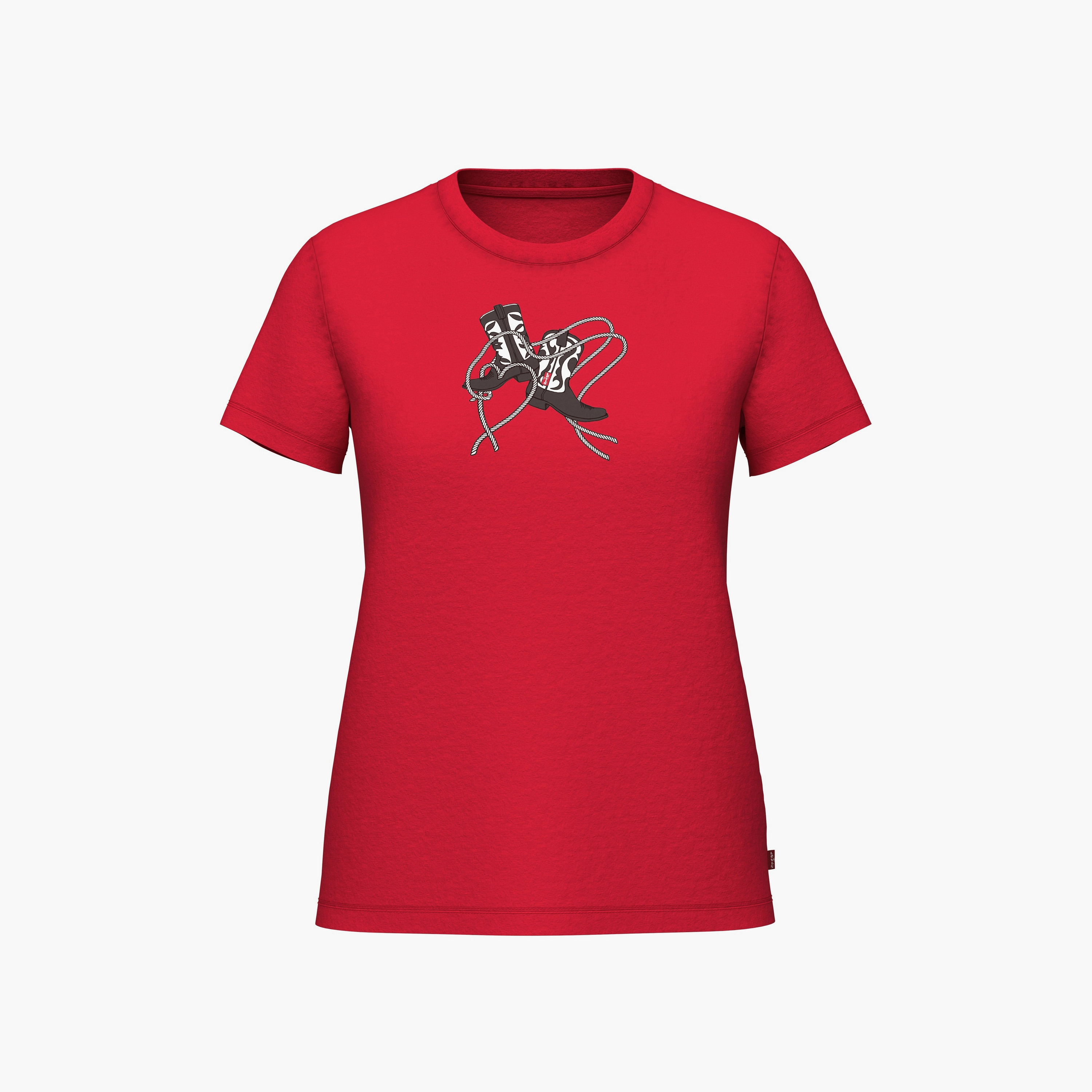 تي شيرت نسائي بطبعة جرافيك وياقة دائرية وأكمام قصيرة من ليفايس-women-clothing-tshirts-image-1
