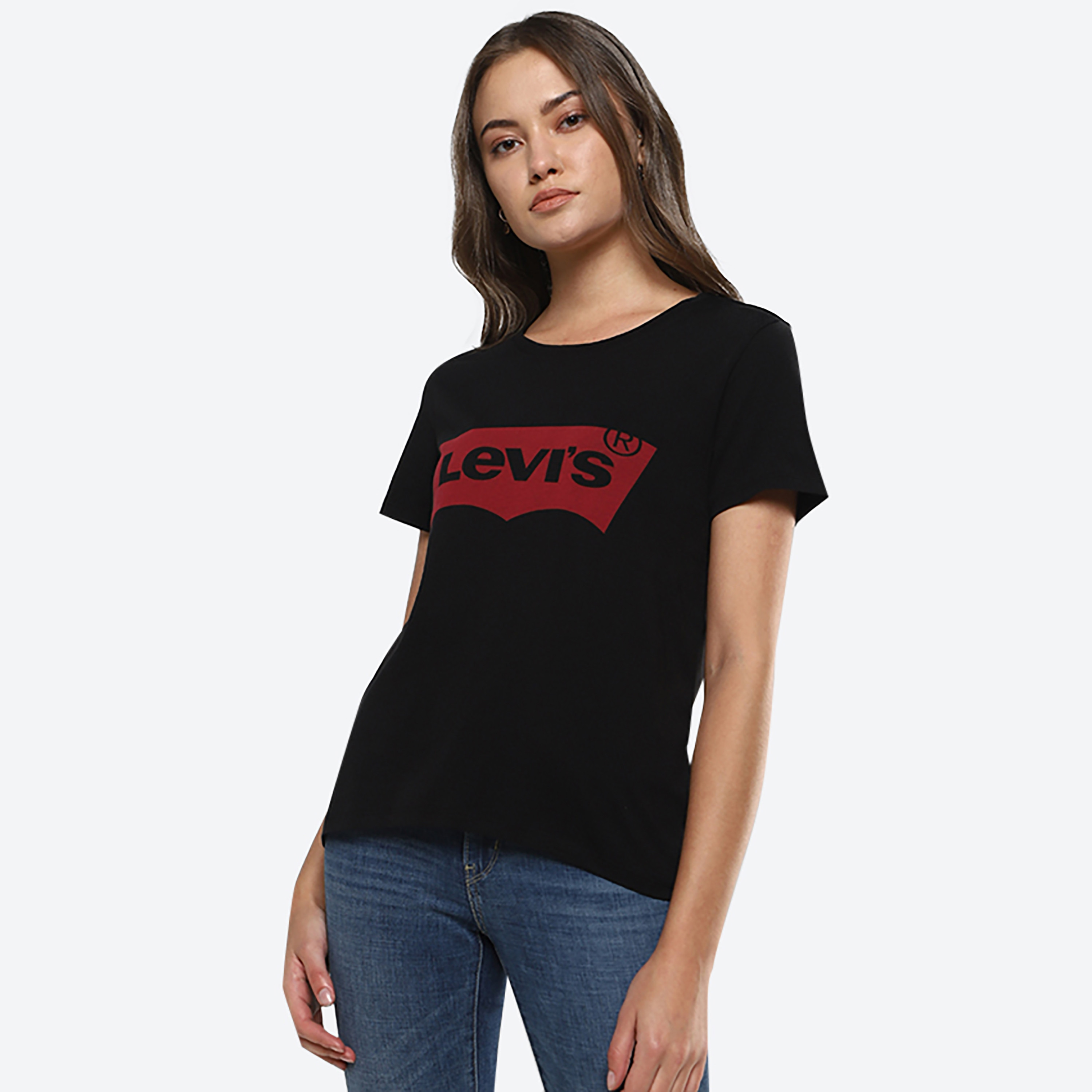 تي شيرت نسائي بأكمام قصيرة وياقة دائرية وشعار Levi-women-clothing-tshirts-image-1