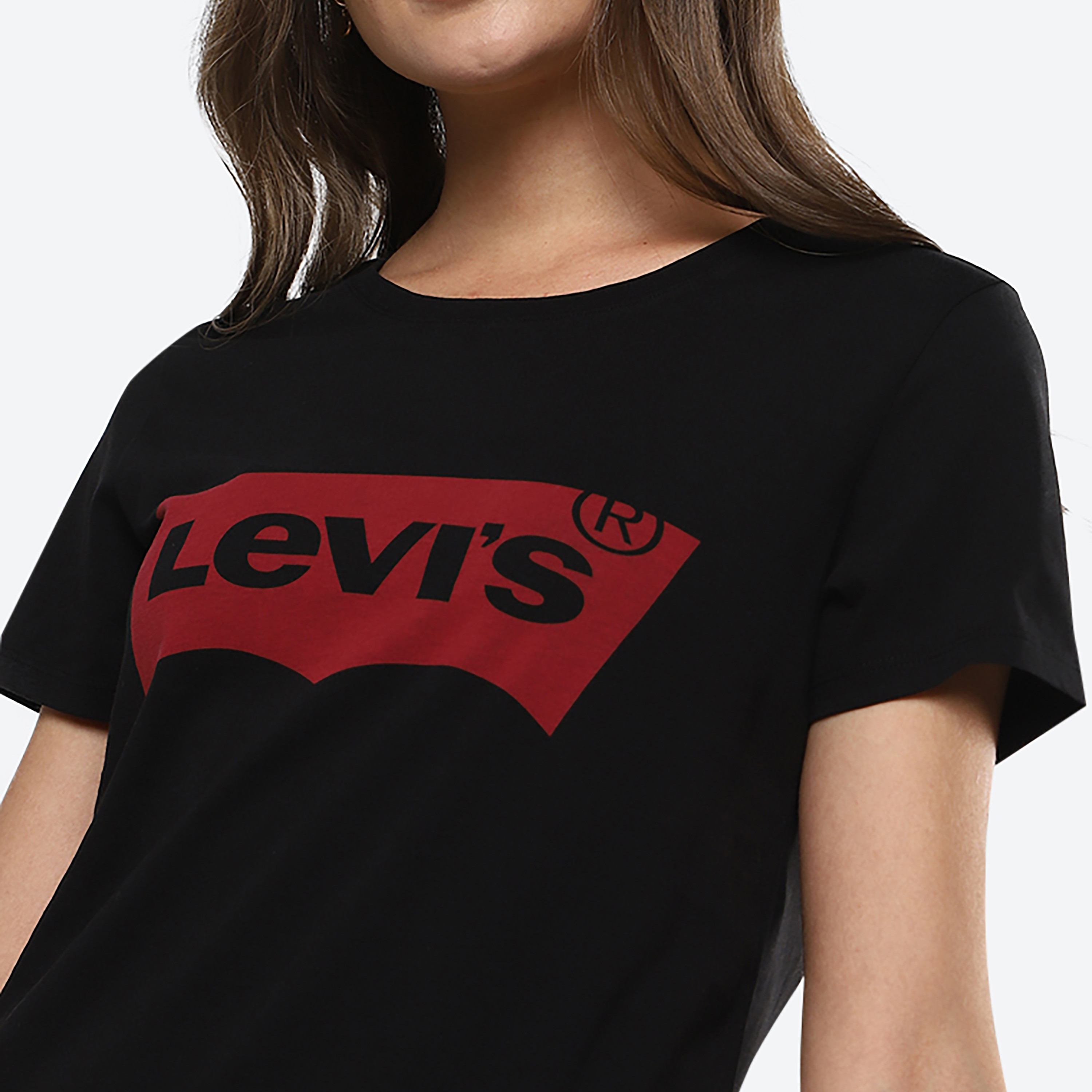 تي شيرت نسائي بأكمام قصيرة وياقة دائرية وشعار Levi-women-clothing-tshirts-image-2