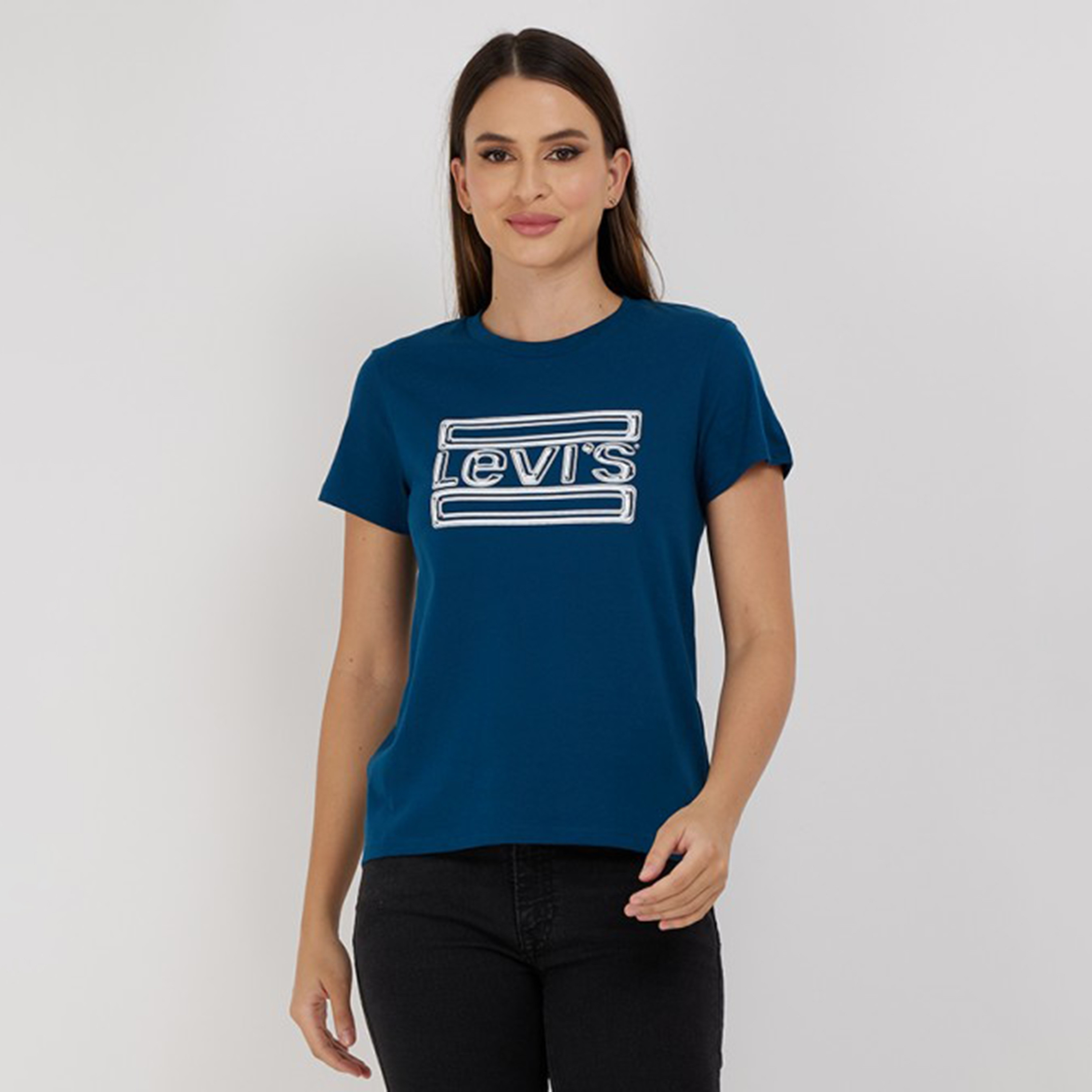 Levi's Logo Printed Crew Neck Short Sleeves T-Shirt-women-clothing-tshirts-image-1