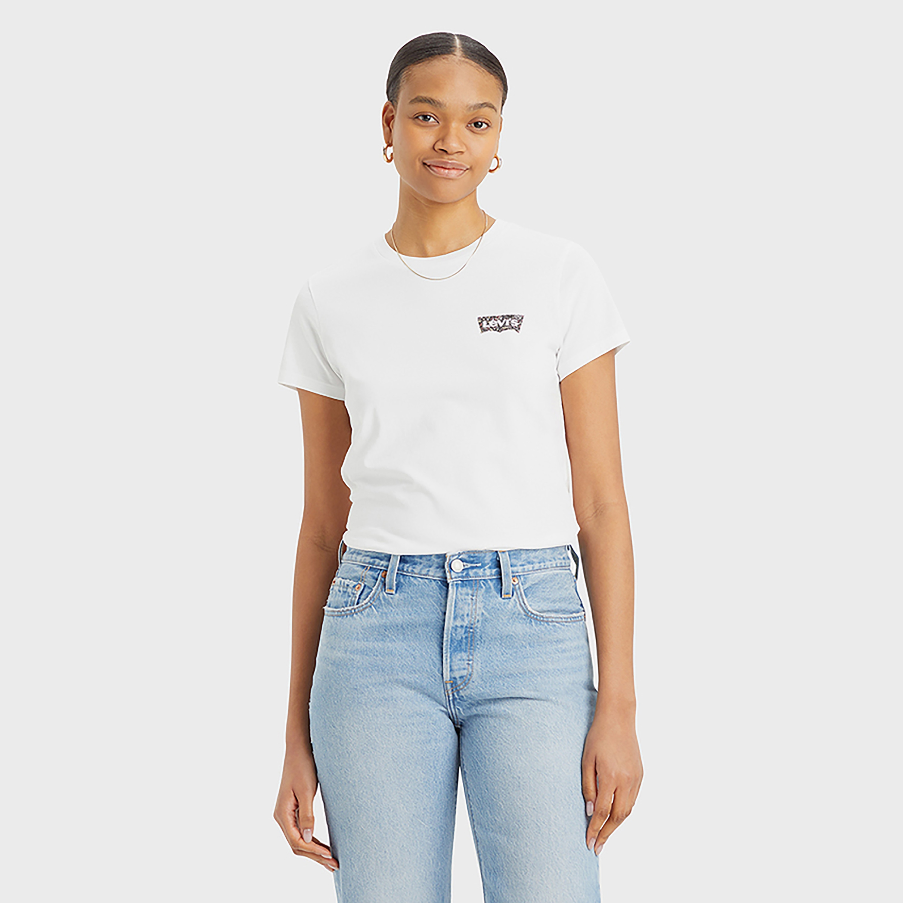 تي شيرت نسائي بأكمام قصيرة وياقة دائرية وشعار Levi-women-clothing-tshirts-image-1