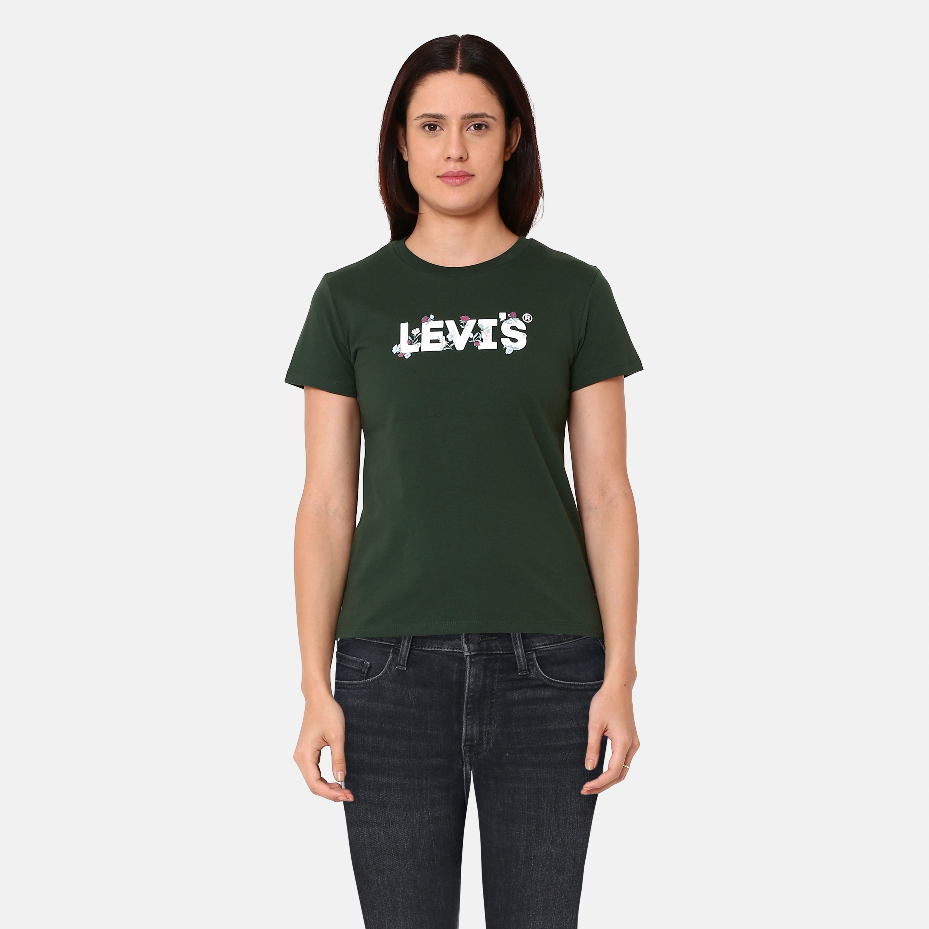 Levi's Floral & Logo Print Crew Neck Short Sleeves Women's Tee-women-clothing-tshirts-image-1