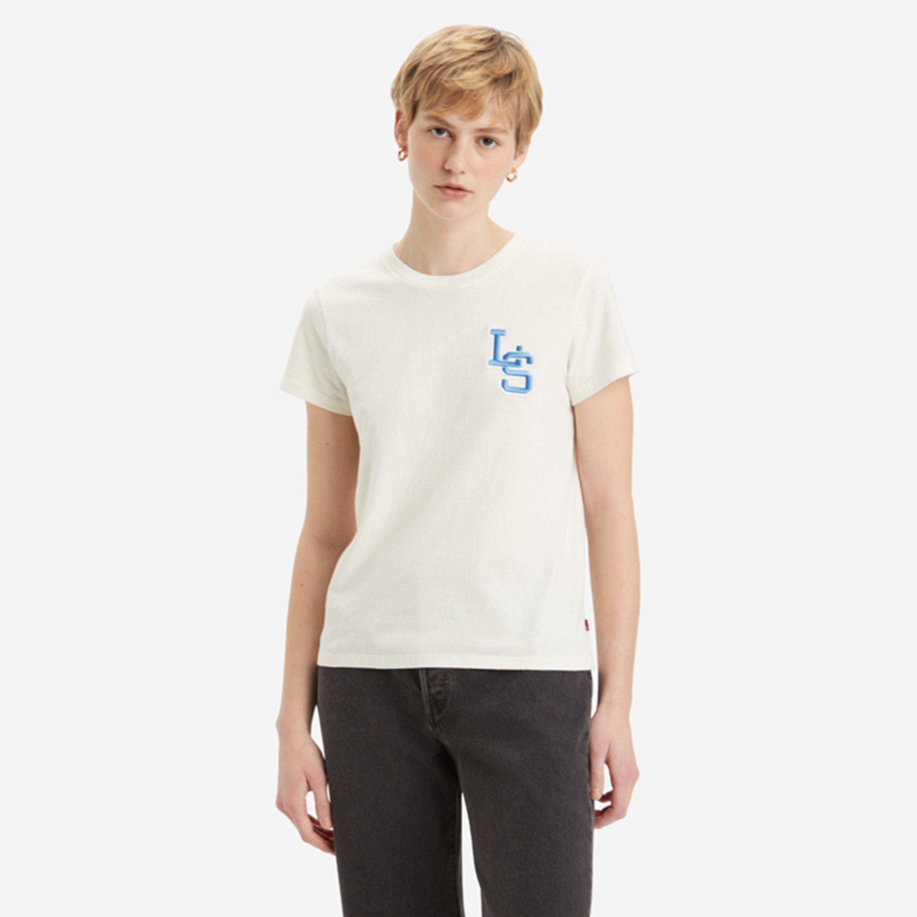 Levi's Embroidered Logo Crew Neck Short Sleeves Women's T-Shirt-women-clothing-tshirts-image-1