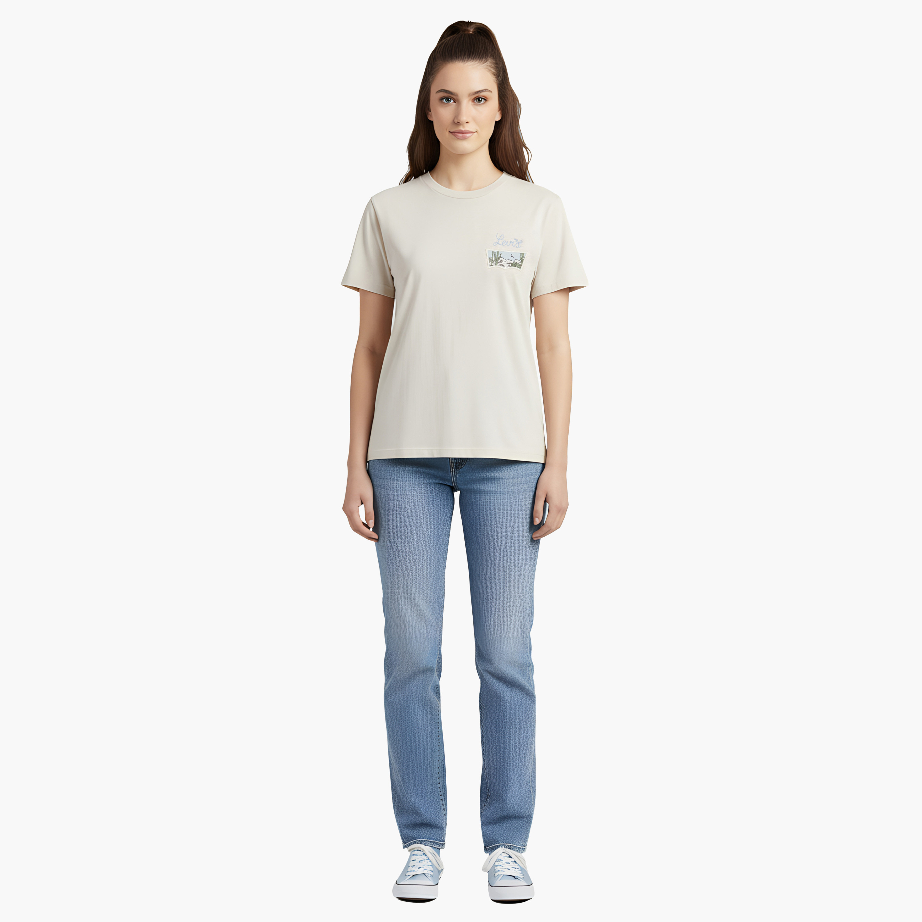 Levi's Plain Crew Neck Short Sleeves Women's T-Shirt-women-clothing-tshirts-image-2
