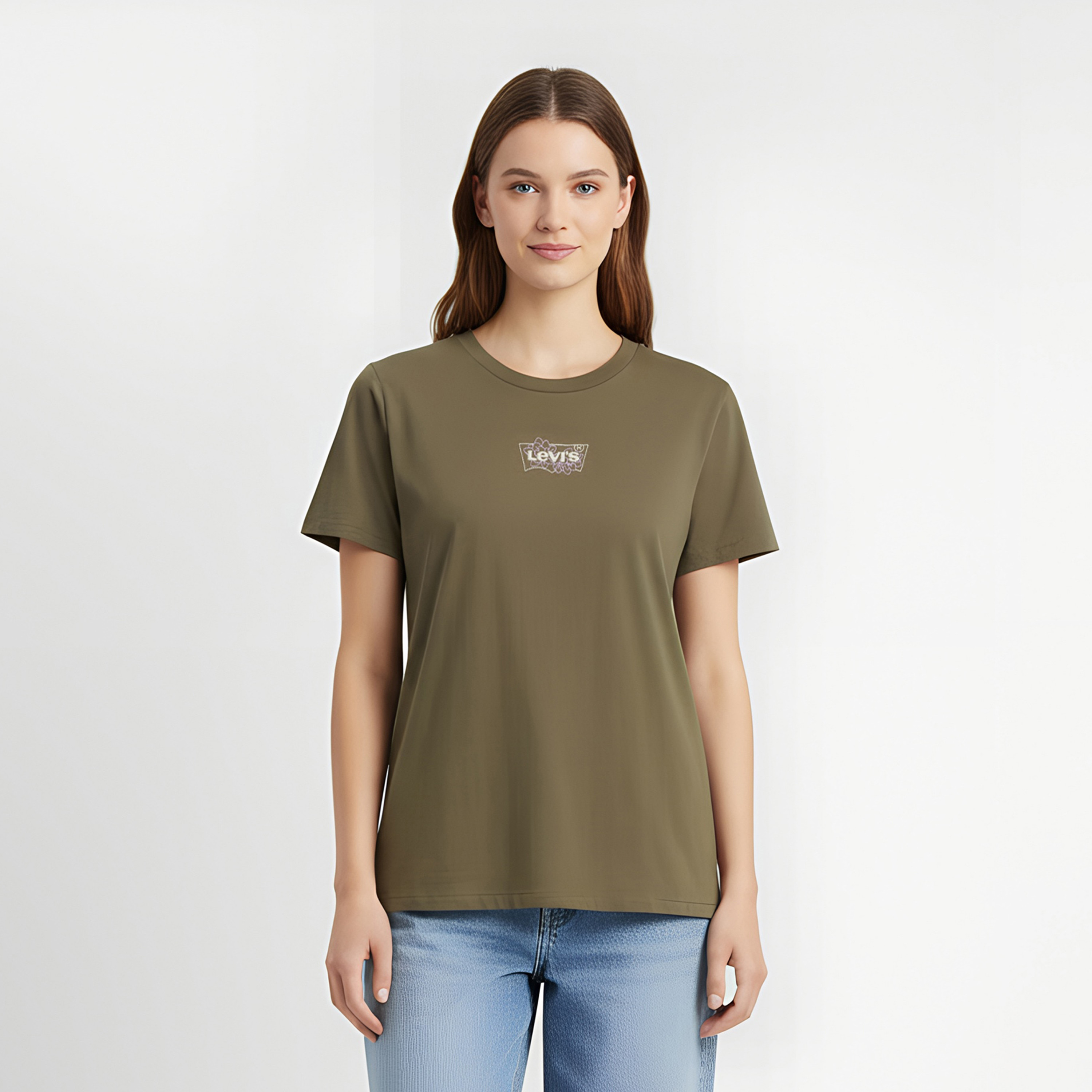 Levi's Plain Crew Neck Short Sleeves Women's T-Shirt-women-clothing-tshirts-image-1