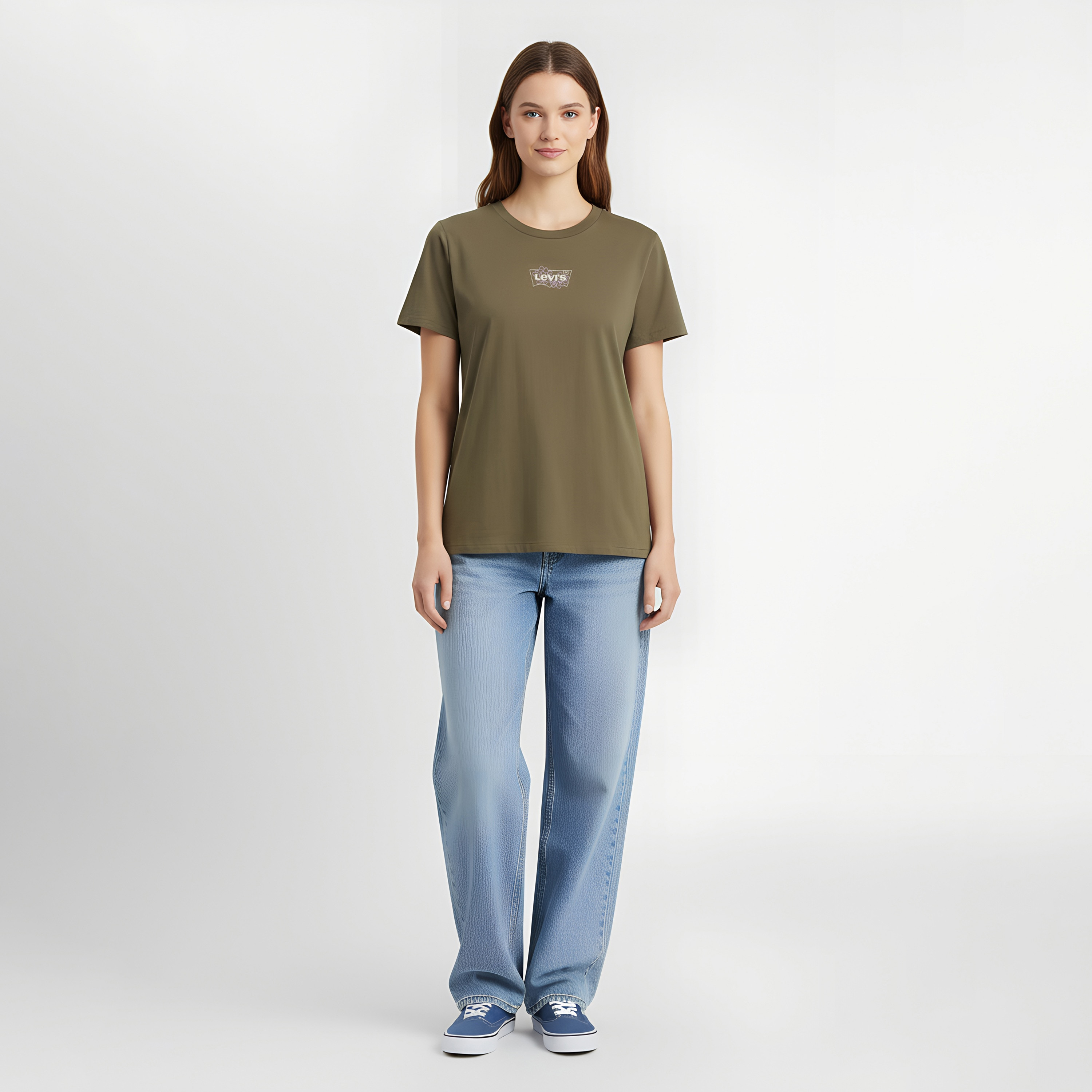 Levi's Plain Crew Neck Short Sleeves Women's T-Shirt-women-clothing-tshirts-image-2