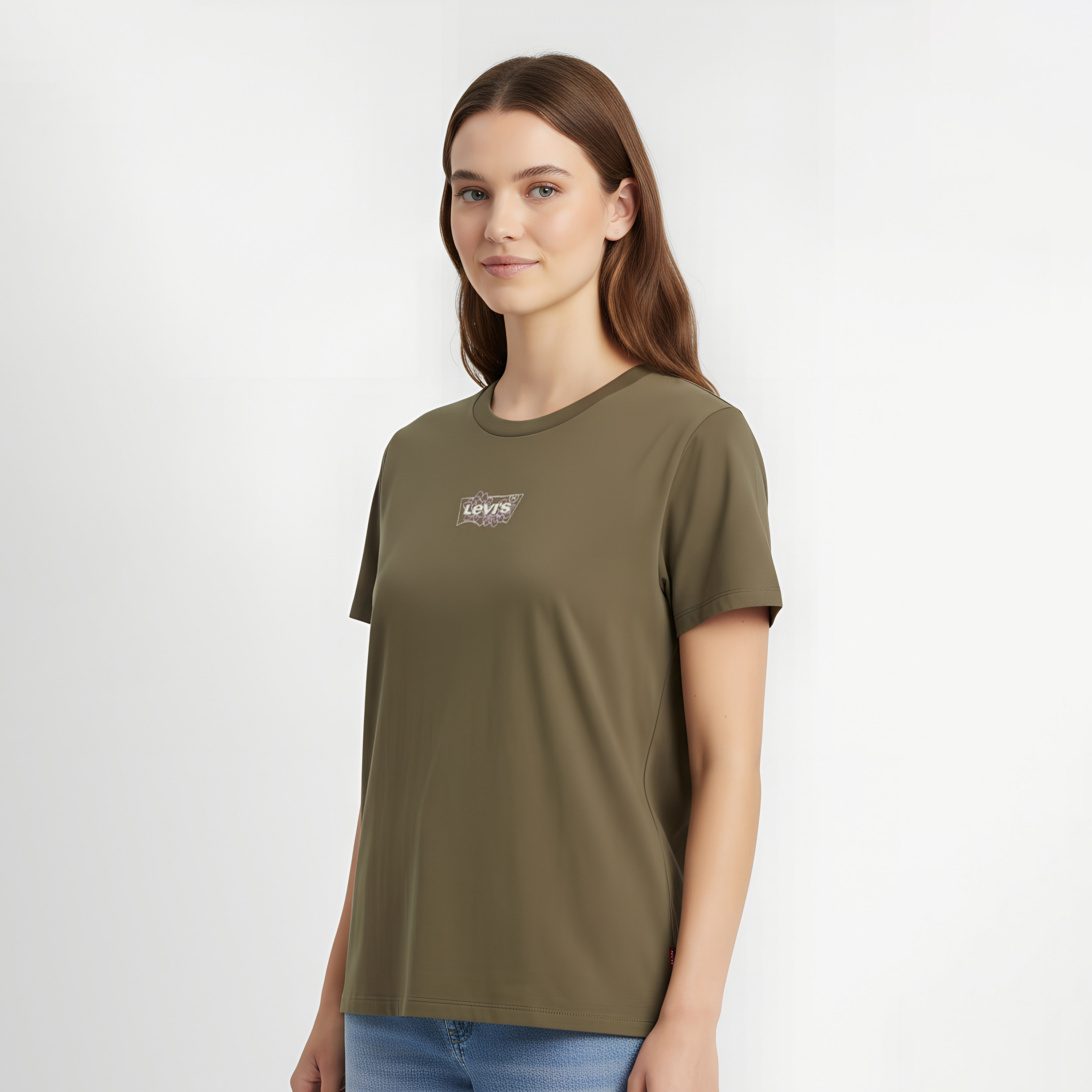 Levi's Plain Crew Neck Short Sleeves Women's T-Shirt-women-clothing-tshirts-image-3