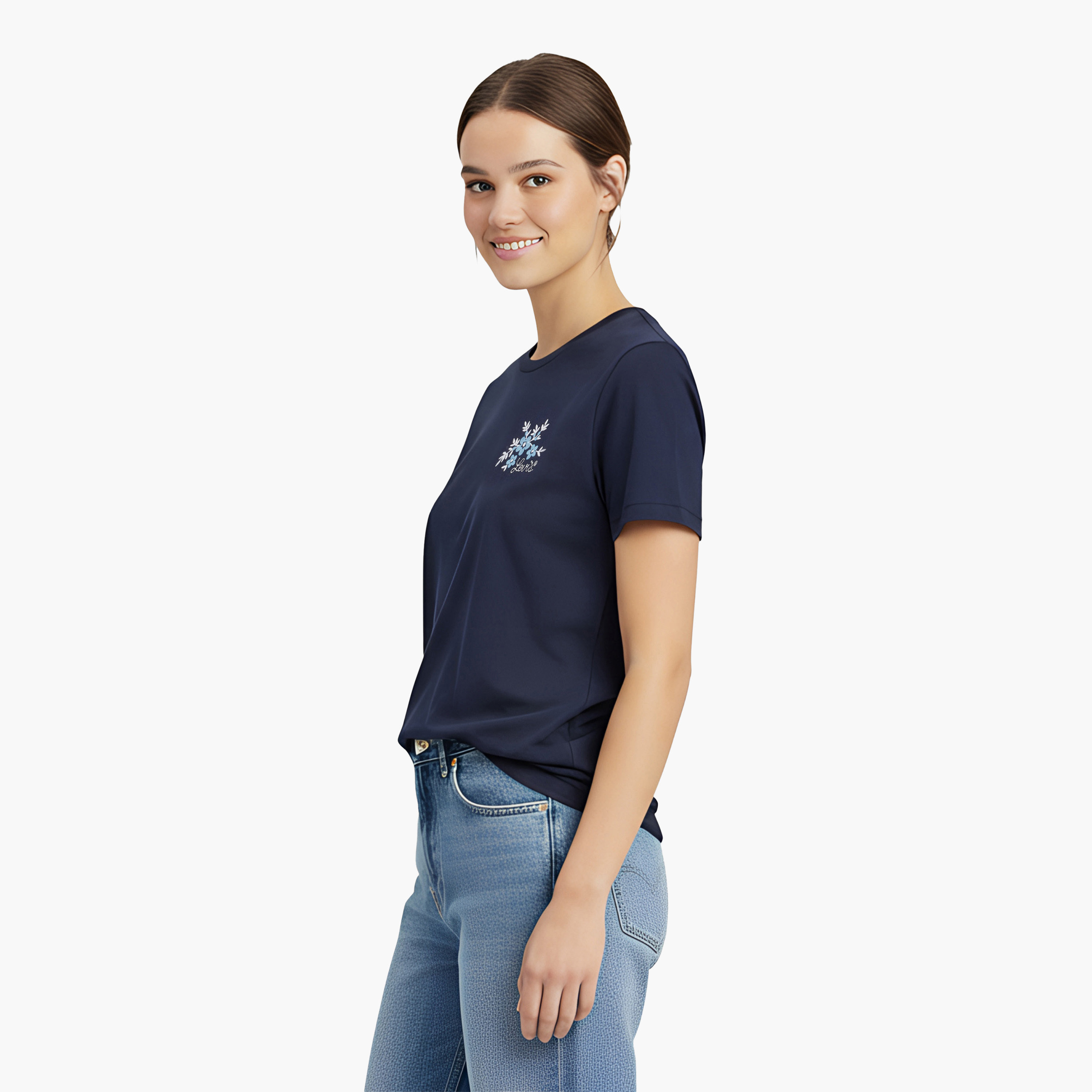 تي شيرت نسائي سادة بأكمام قصيرة ورقبة دائرية من ليفايس-women-clothing-tshirts-image-6