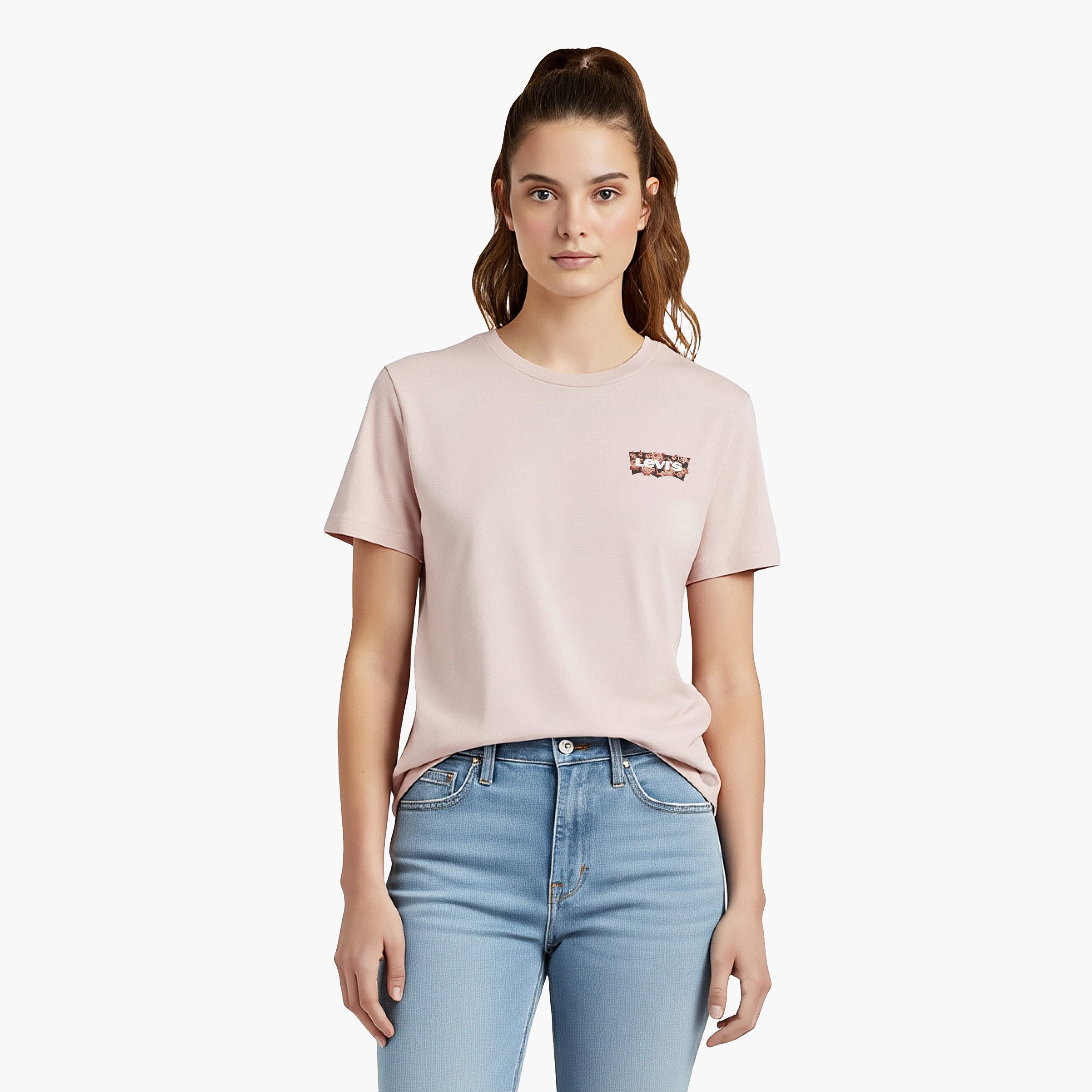 Levi's Plain Crew Neck Short Sleeves Women's T-Shirt-women-clothing-tshirts-image-1