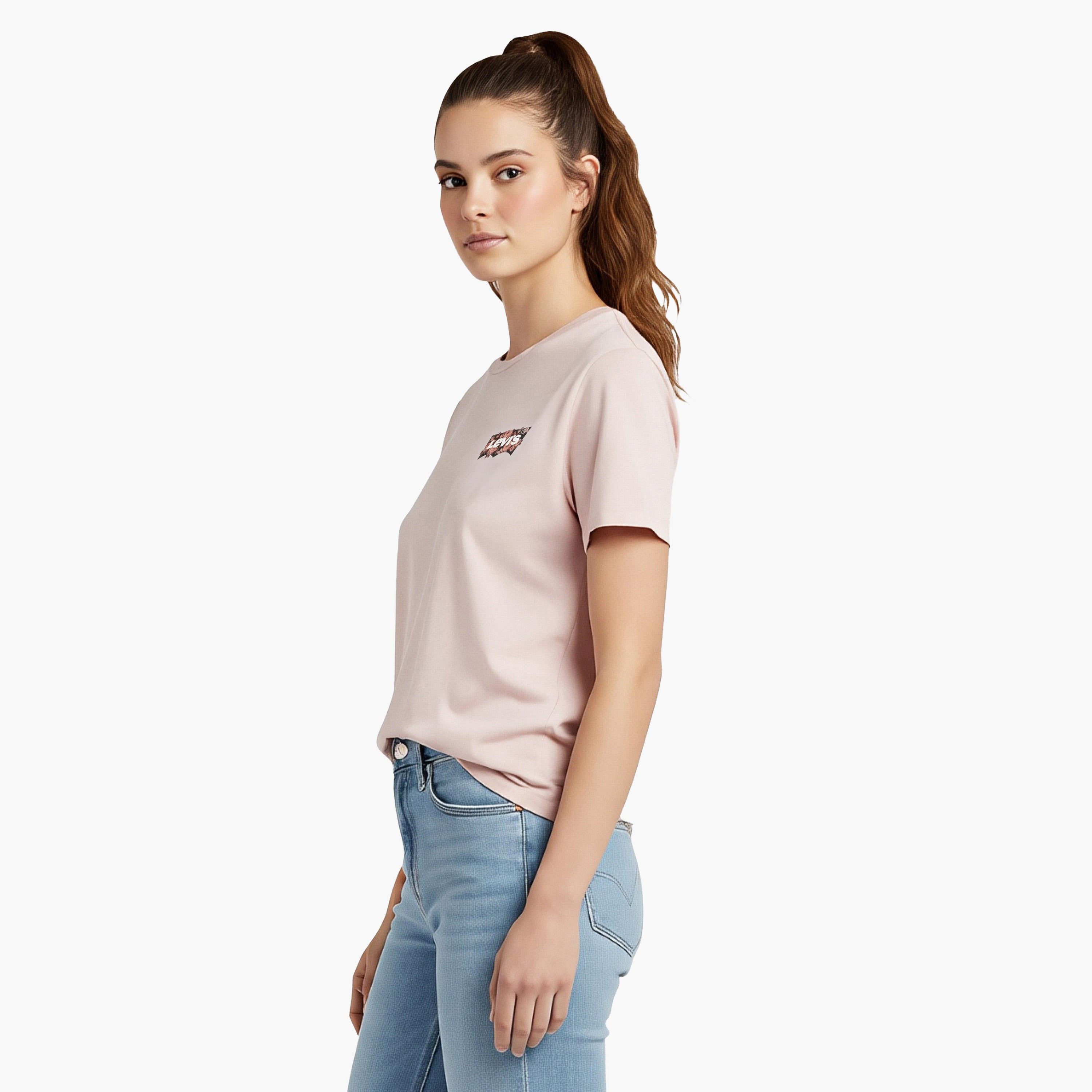 Levi's Plain Crew Neck Short Sleeves Women's T-Shirt-women-clothing-tshirts-image-3
