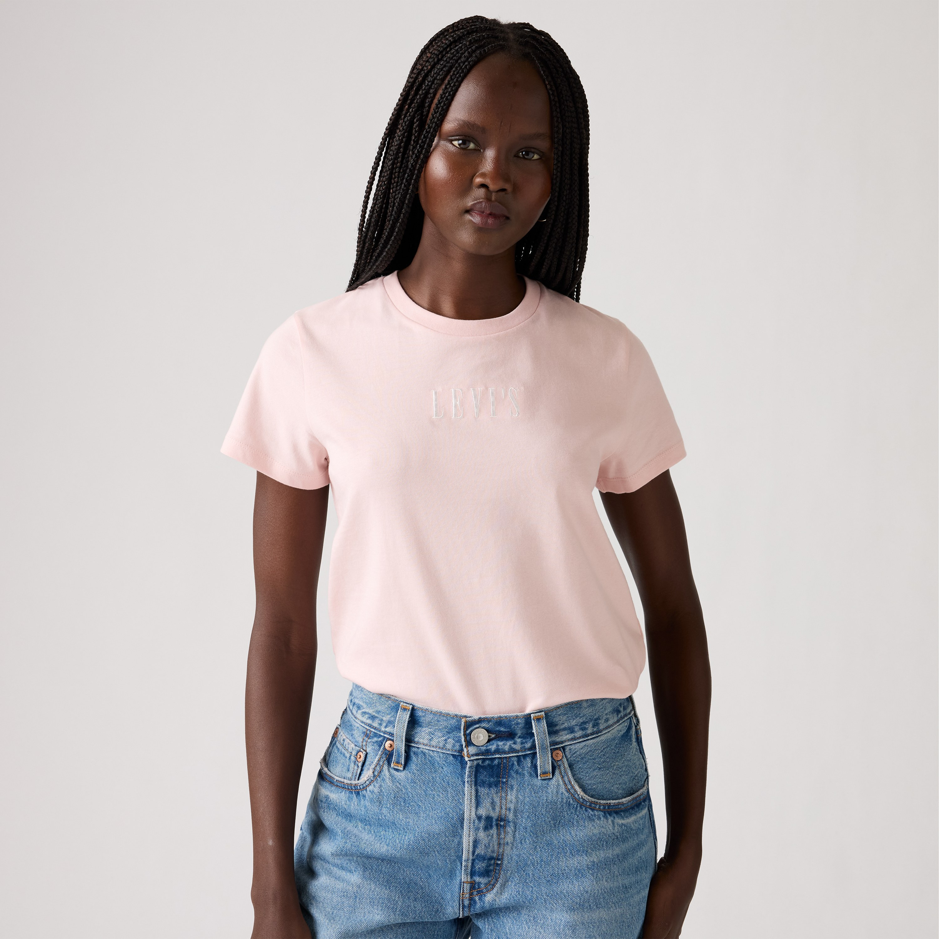 Levi's Embroidered Crew Neck Short Sleeves Women's T-shirt-women-clothing-tshirts-image-1