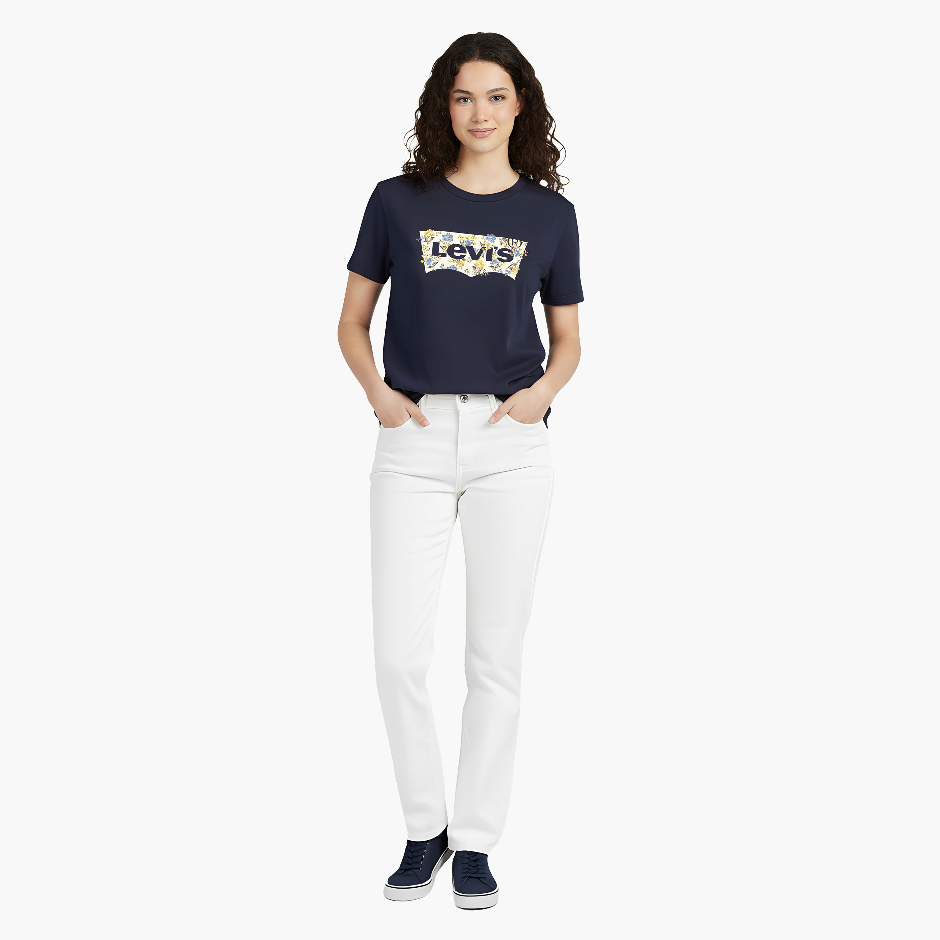 Levi's Graphic Floral Print Crew Neck Short Sleeves Women's T-Shirt-women-clothing-tshirts-image-2