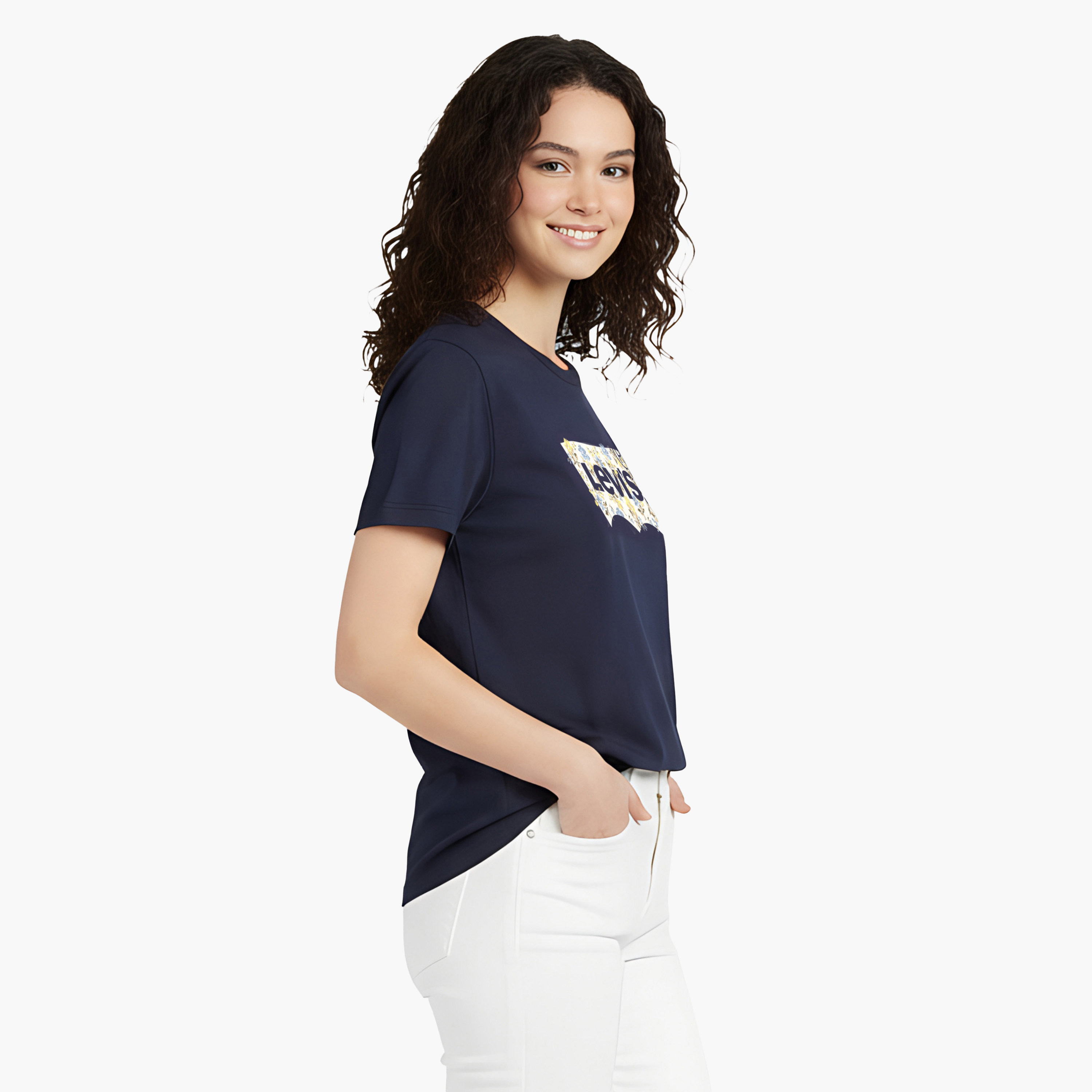 Levi's Graphic Floral Print Crew Neck Short Sleeves Women's T-Shirt-women-clothing-tshirts-image-3