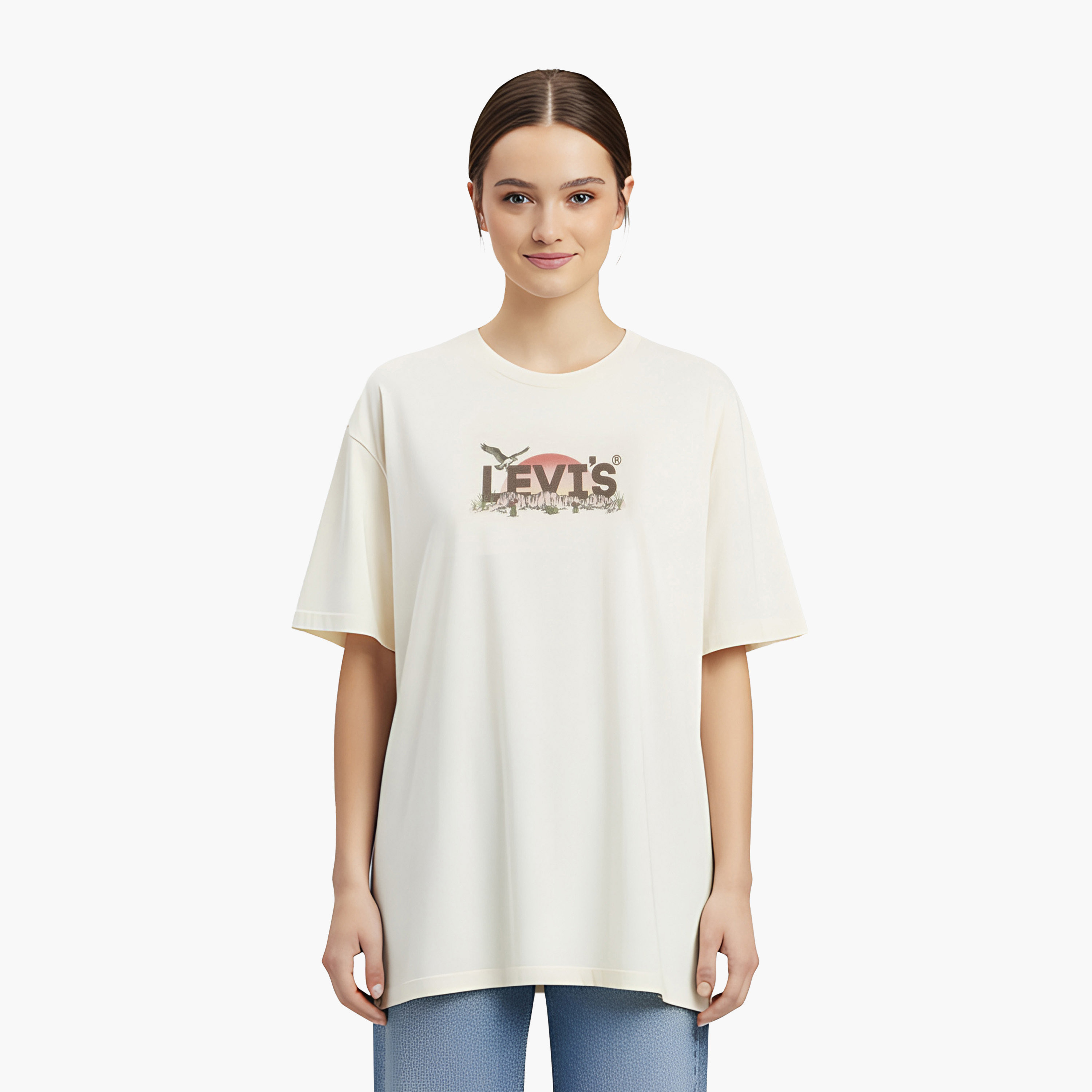 Levi's Printed Crew Neck Short Sleeves Women's T-Shirt-women-clothing-tshirts-image-1