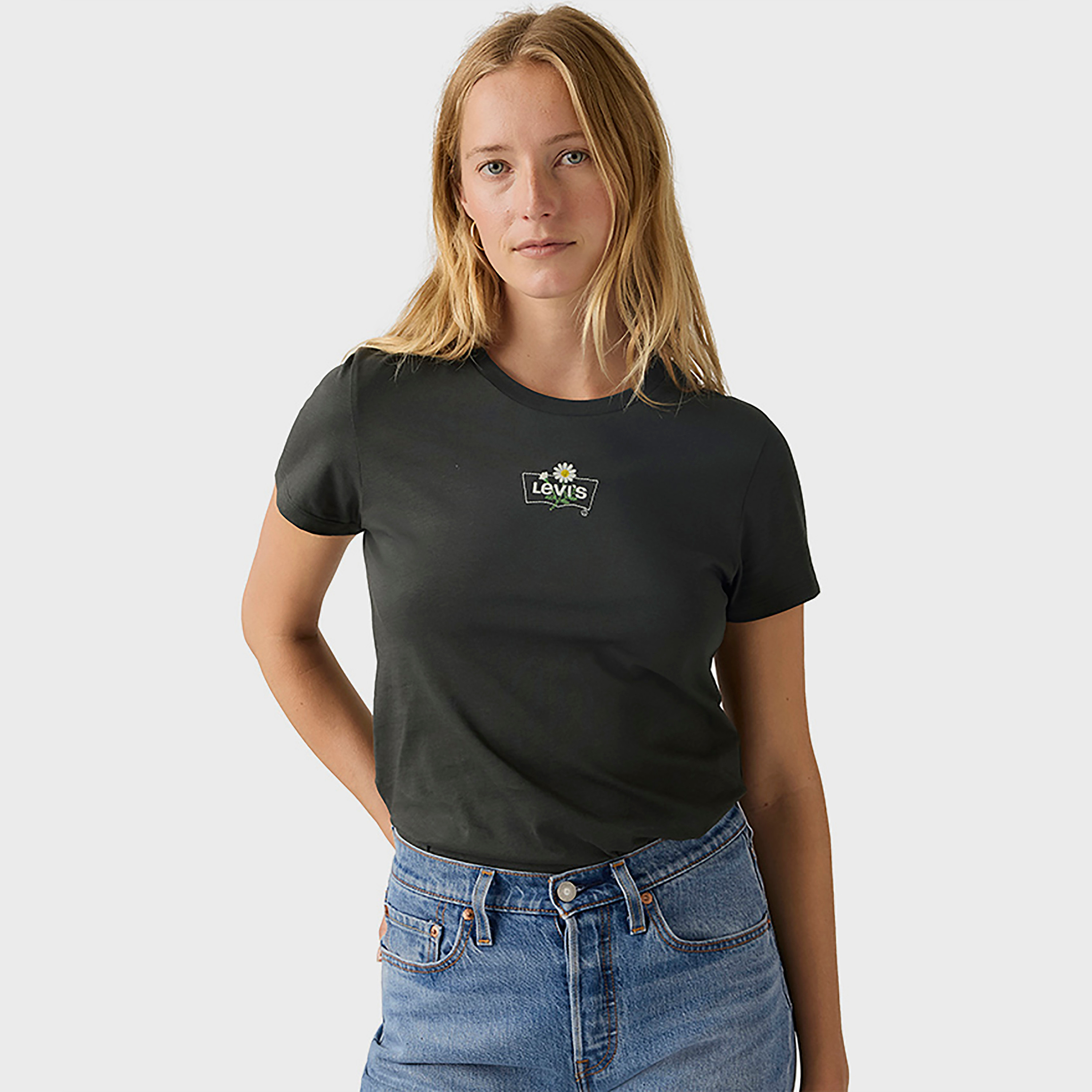 Levi's Plain Crew Neck Short Sleeves Women's T-Shirt-women-clothing-tshirts-image-2