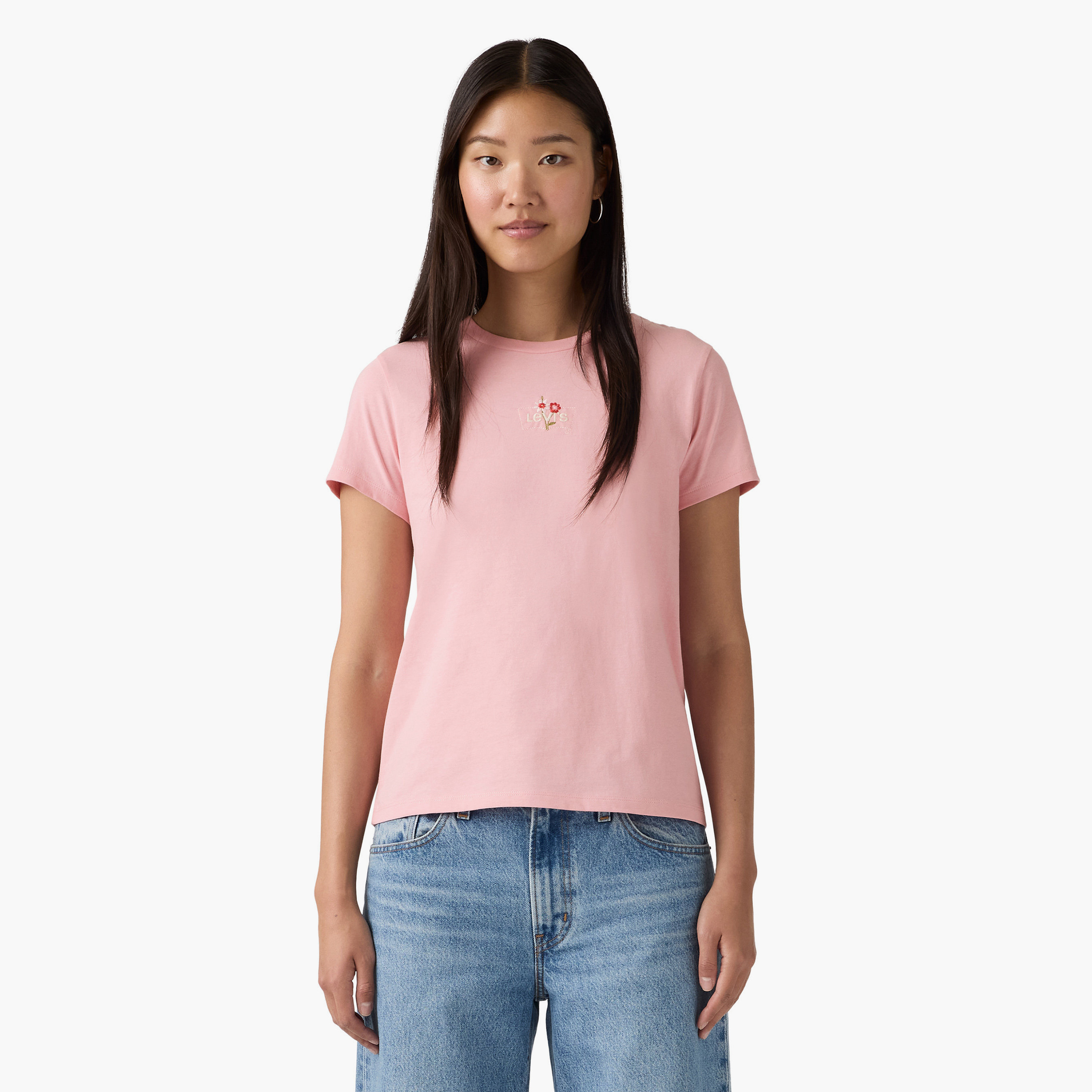 Levi's Plain Crew Neck Short Sleeves Women's T-Shirt-women-clothing-tshirts-image-1