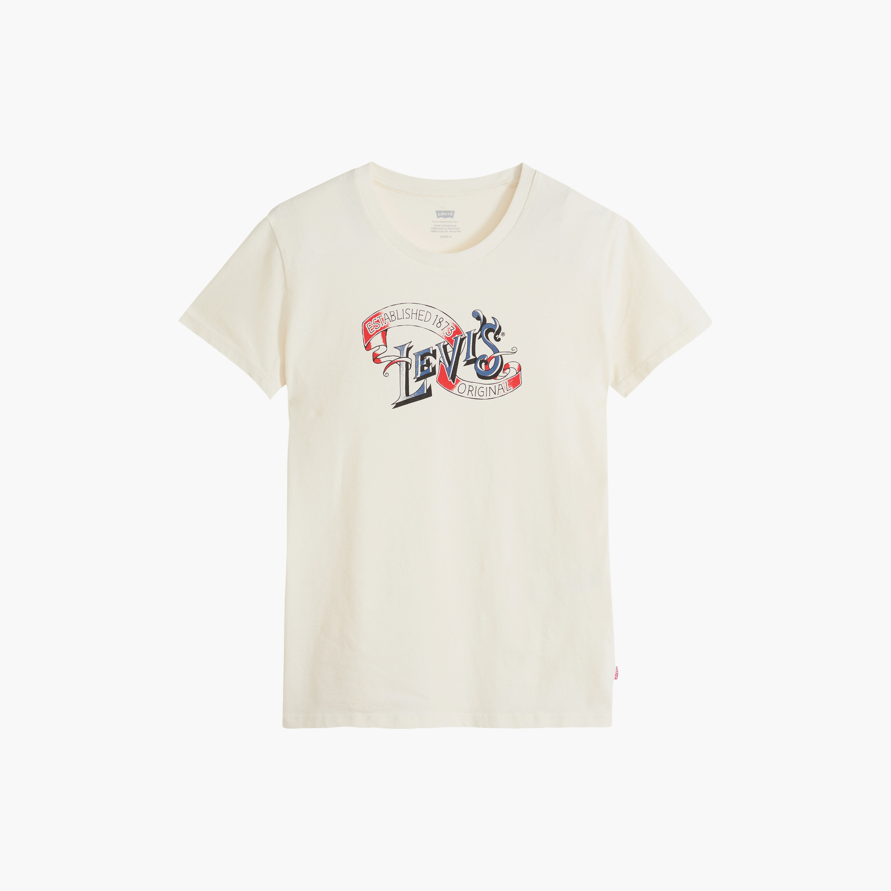 تي شيرت نسائي بطبعة جرافيك وياقة دائرية وأكمام قصيرة من ليفايس-women-clothing-tshirts-image-5